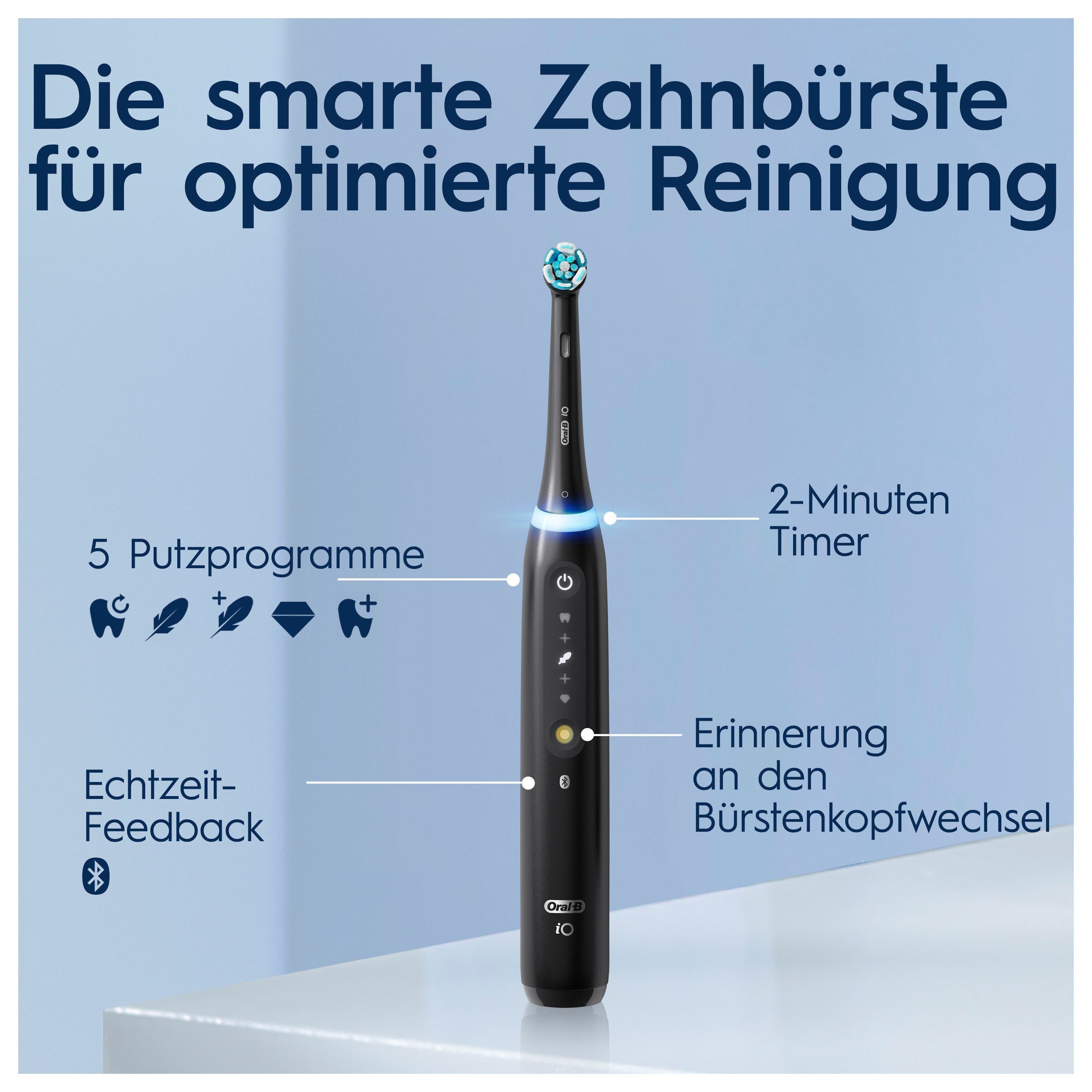 Oral B Elektrische tandenborstel IO 5 met magnet technologie, led-display, 5 reinigingsstanden, reisetui