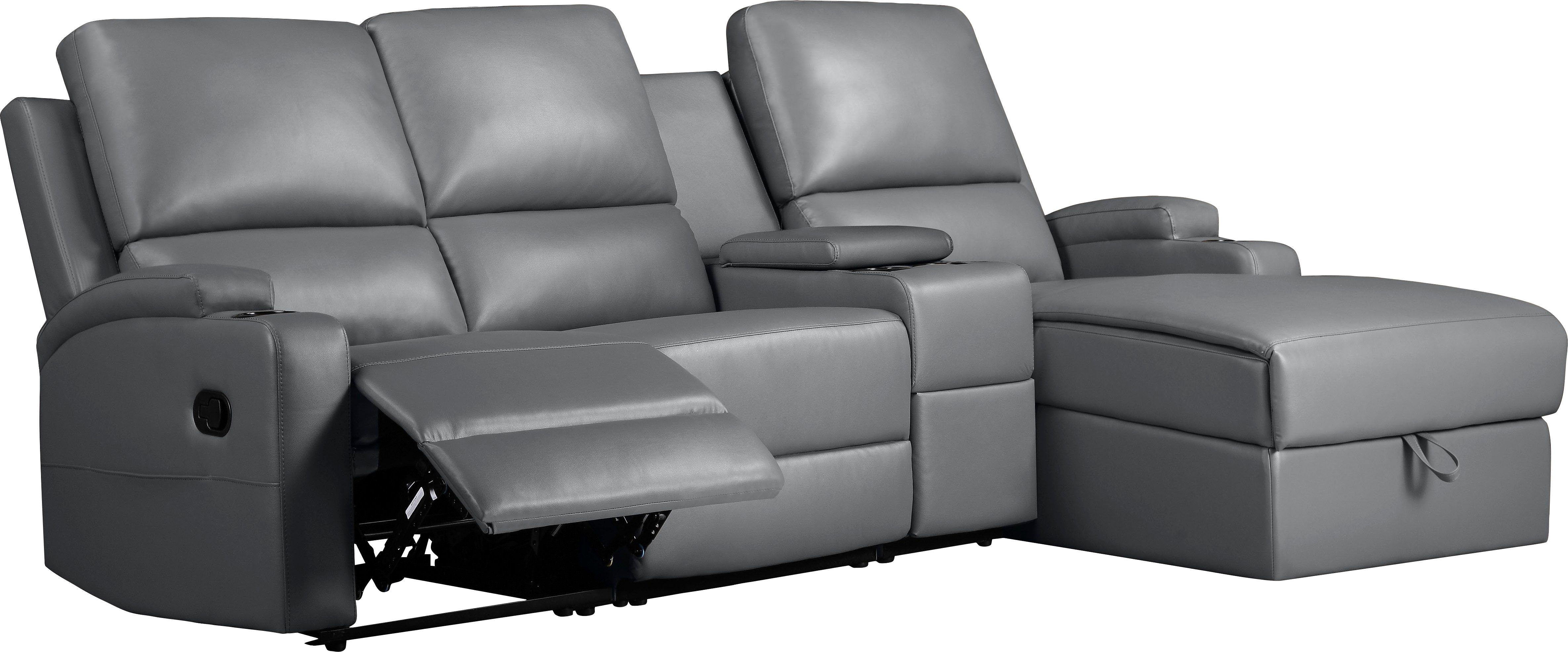 Home affaire Hoekbank Napori multimediabank, 3 bioscoopstoelen XXL, L-model, Bioscoopbank met relaxfunctie, bekerhouder, opbergvak en opbergbox