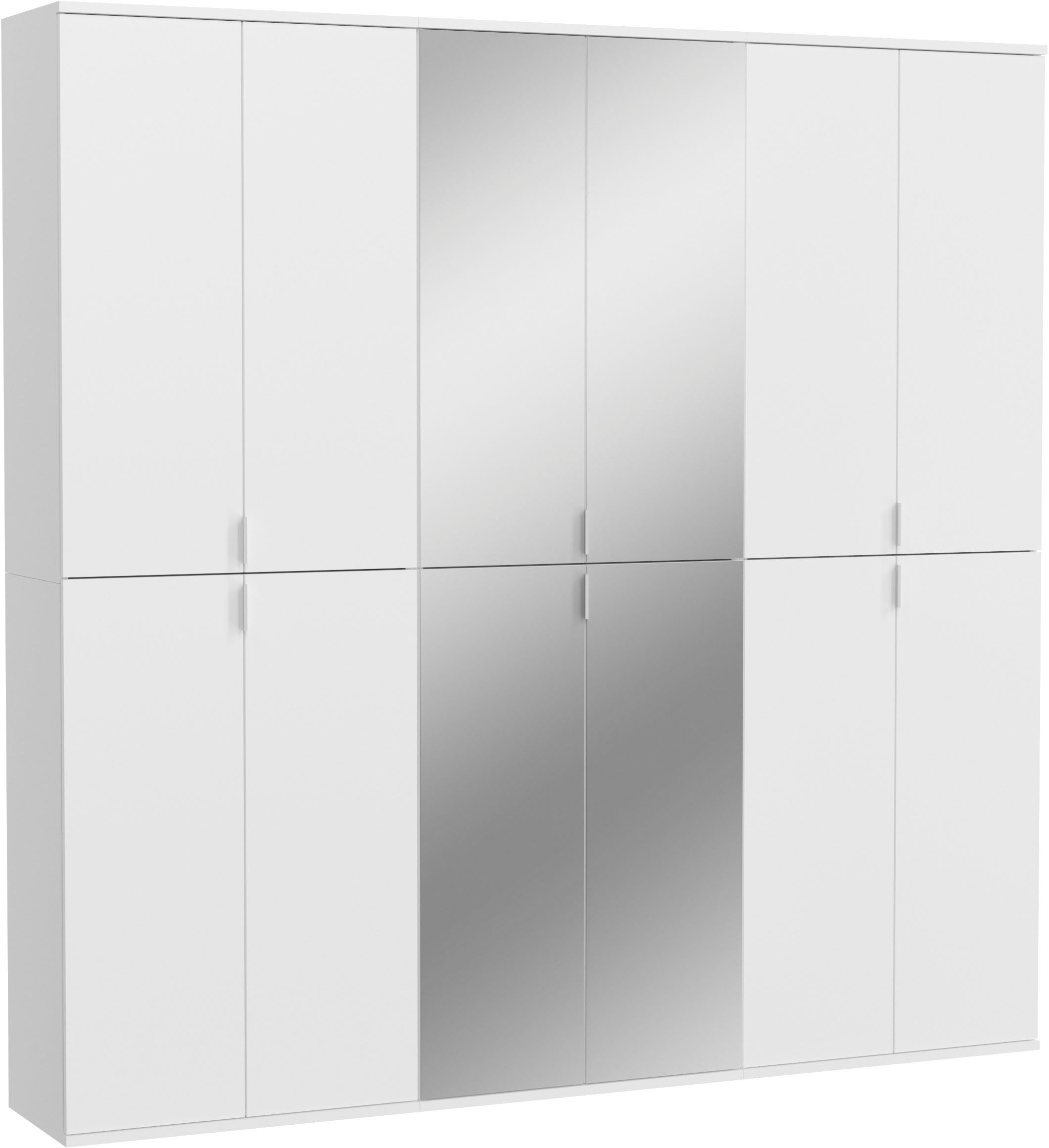 INOSIGN Halmeubelset Trondheim, Breedte 183 cm, bestaande uit 3 Kasten, 12 Deuren, 27 Vakken (set, 3-delig) wandkapstokken wit