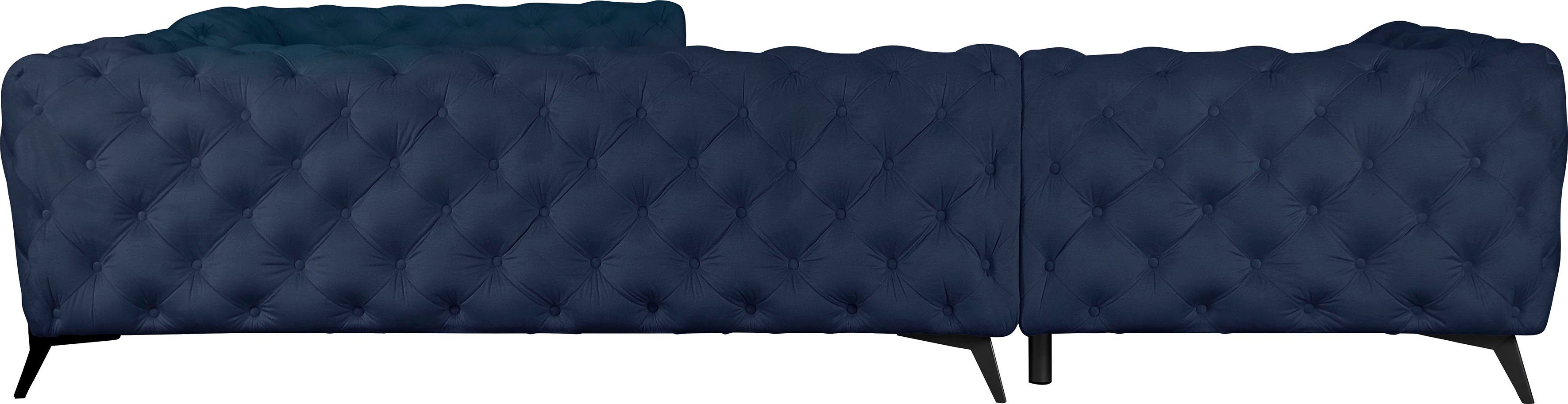 Leonique Chesterfield-bank Amaury L-vorm grote hoekbank, chesterfield-look, breedte 323 cm, kleur van de poten ter keuze