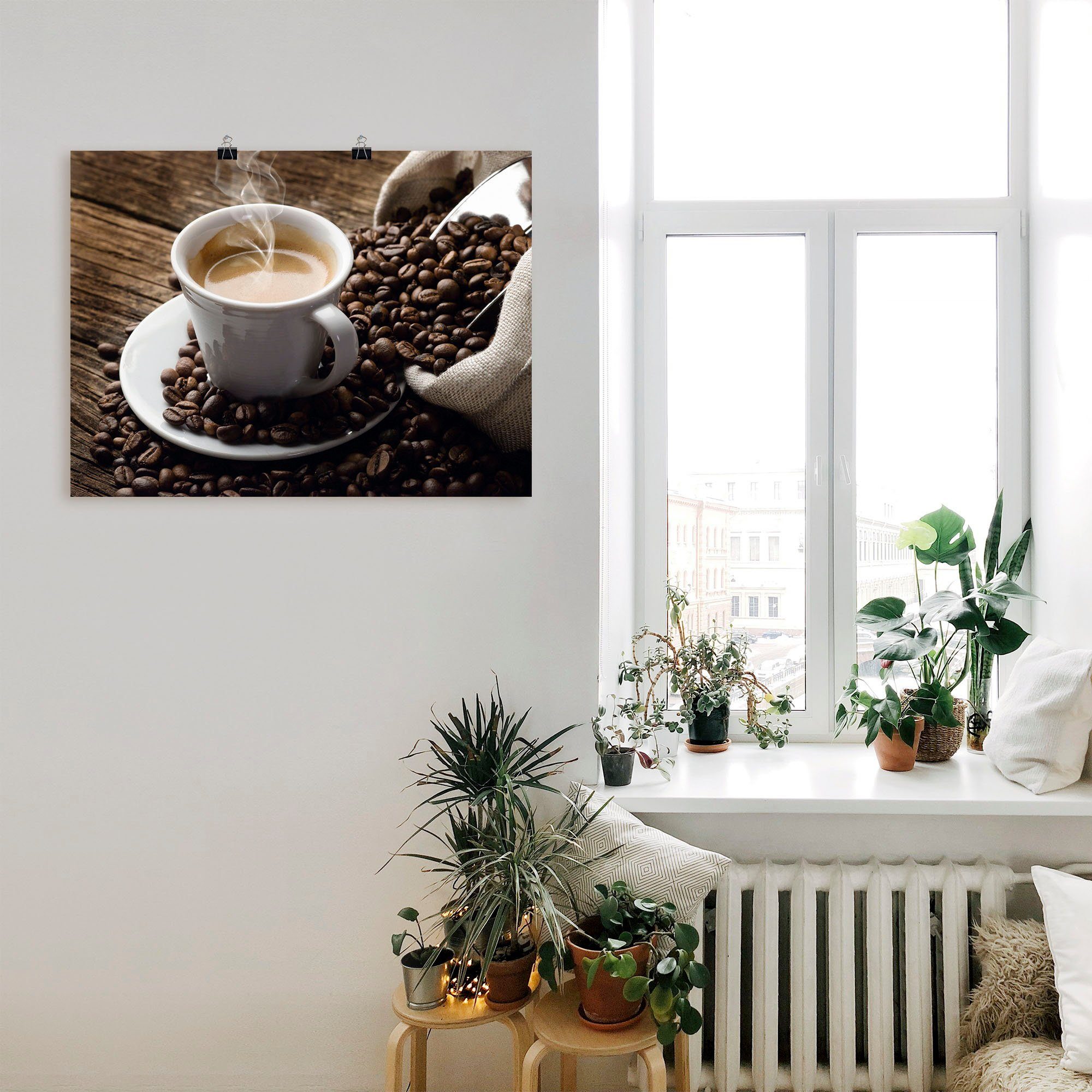 Artland Artprint Hete koffie - hete koffie als artprint van aluminium, artprint voor buiten, artprint op linnen, poster, muursticker