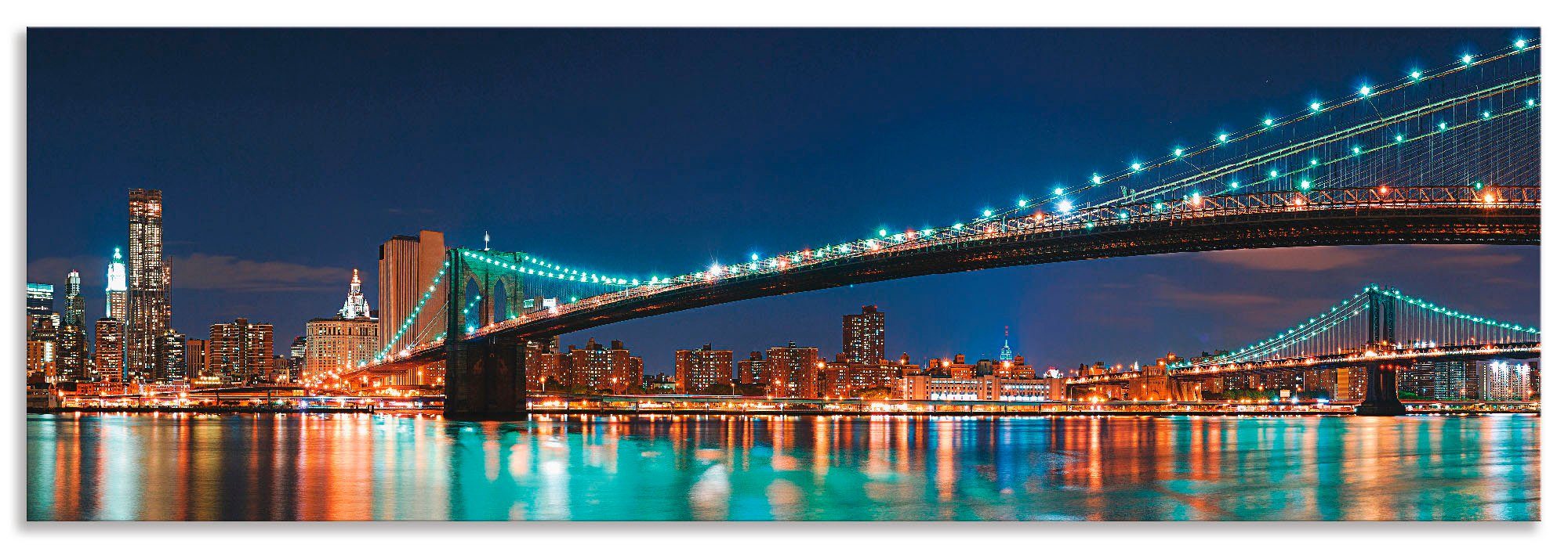 Artland Keukenwand New York skyline Brooklyn Bridge zelfklevend in vele maten - spatscherm keuken achter kookplaat en spoelbak als wandbescherming tegen vet, water en vuil - achter