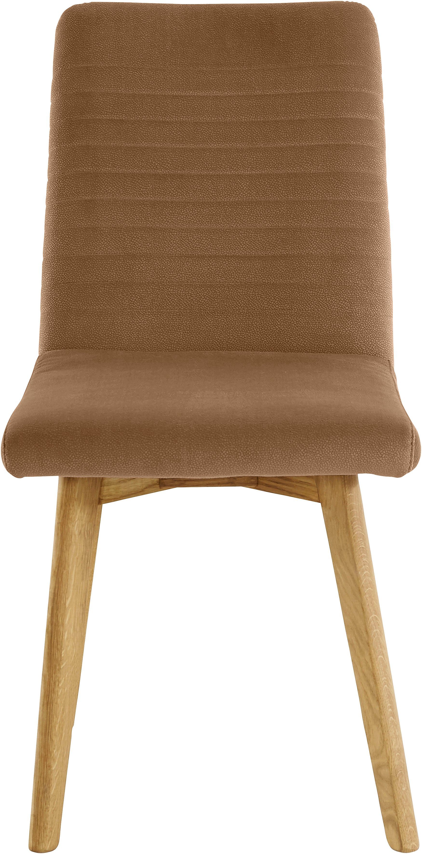 OTTO products Eetkamerstoel Alessja Bekleding van microvezel, frame van eiken massief hout (set, 2 stuks)