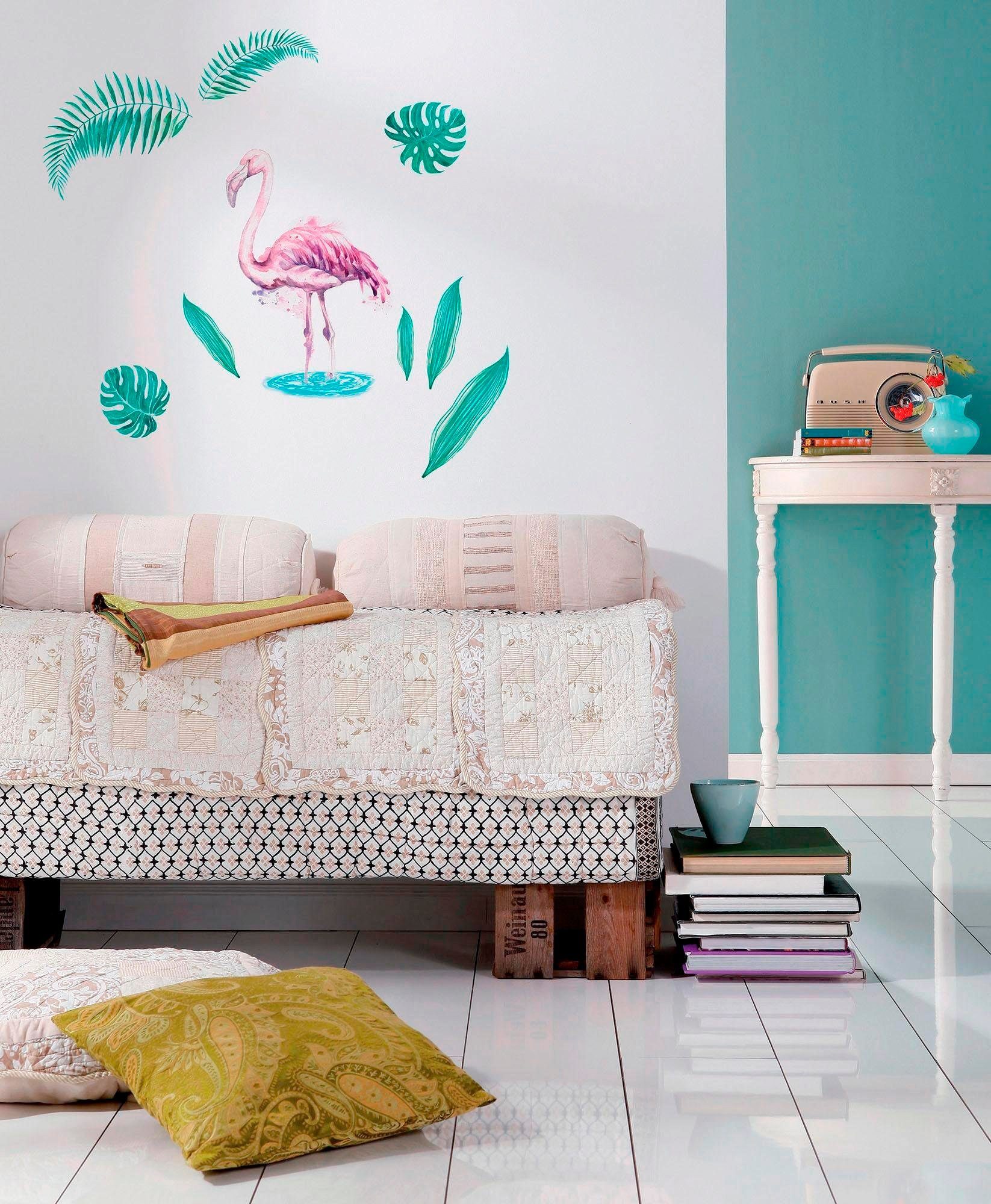 Komar Wandfolie Flamingo - afm. 50 x 70 cm (set, 9-delig)
