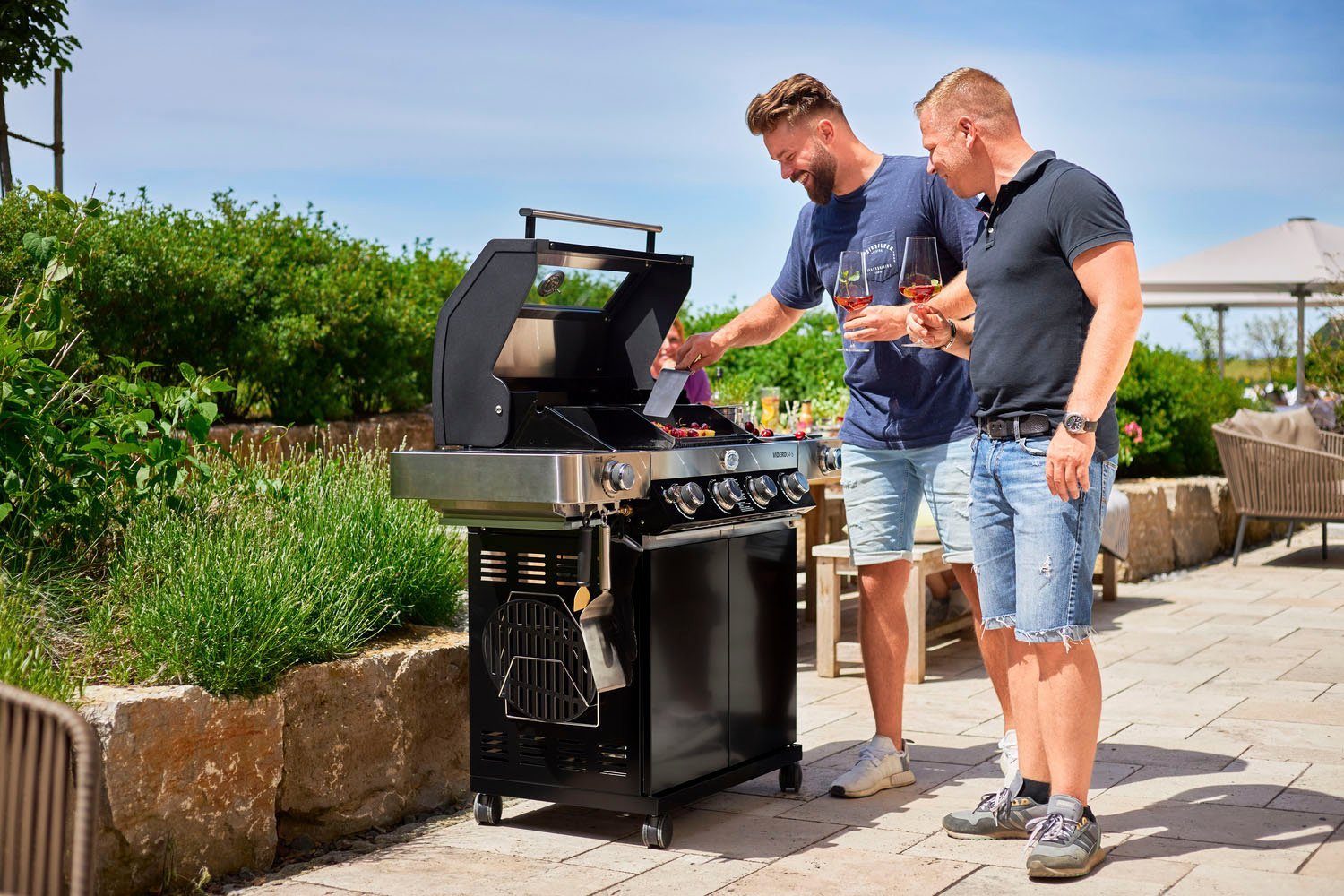 ROESLE Grillplaat Plancha, 25429 uit porselein geëmailleerd gietijzer voor vlees en groenten