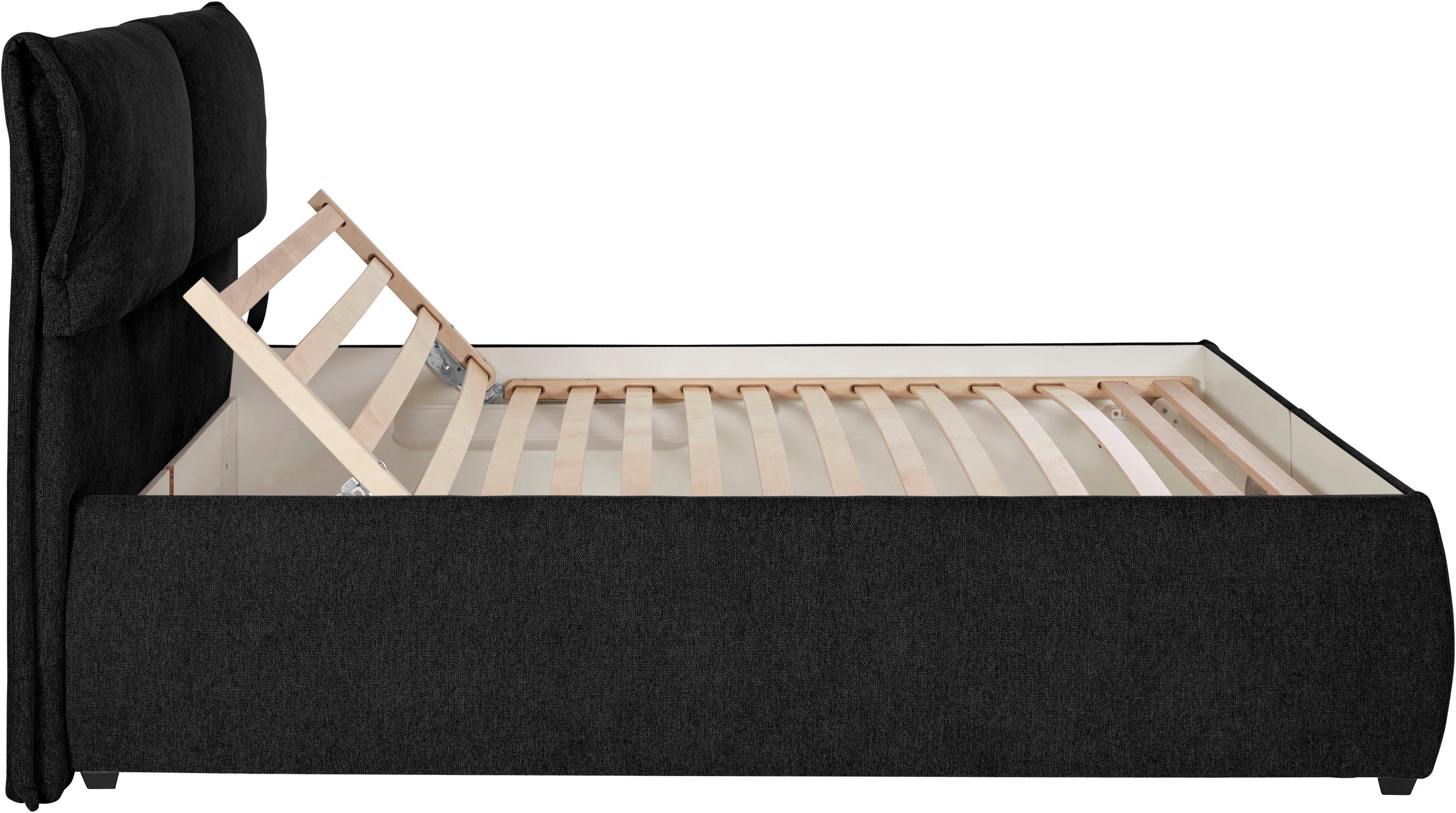 andas Gestoffeerd bed Jenson als bedframe of met 3 matrassoorten en hardheden
