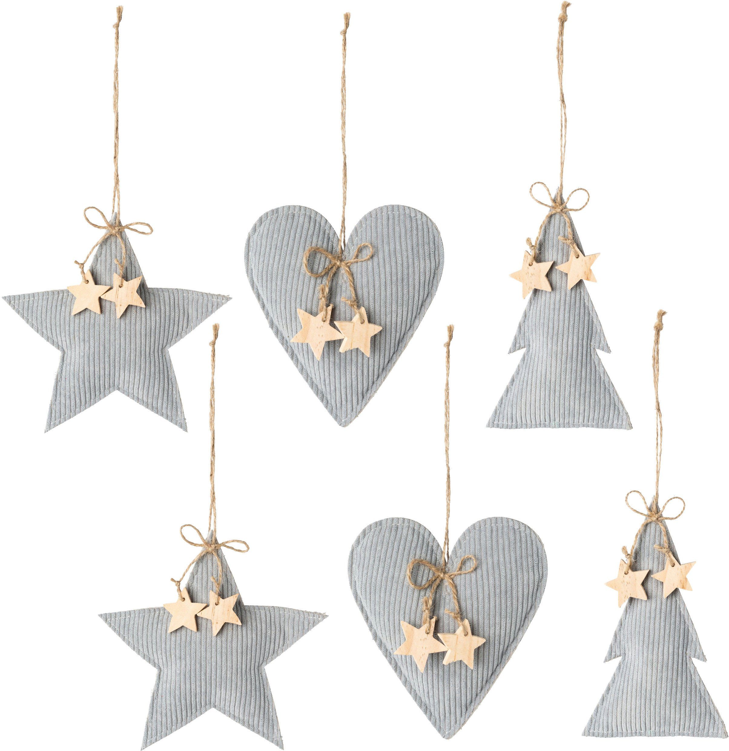 Creativ deco Sierhanger Kerst versiering (6 stuks)