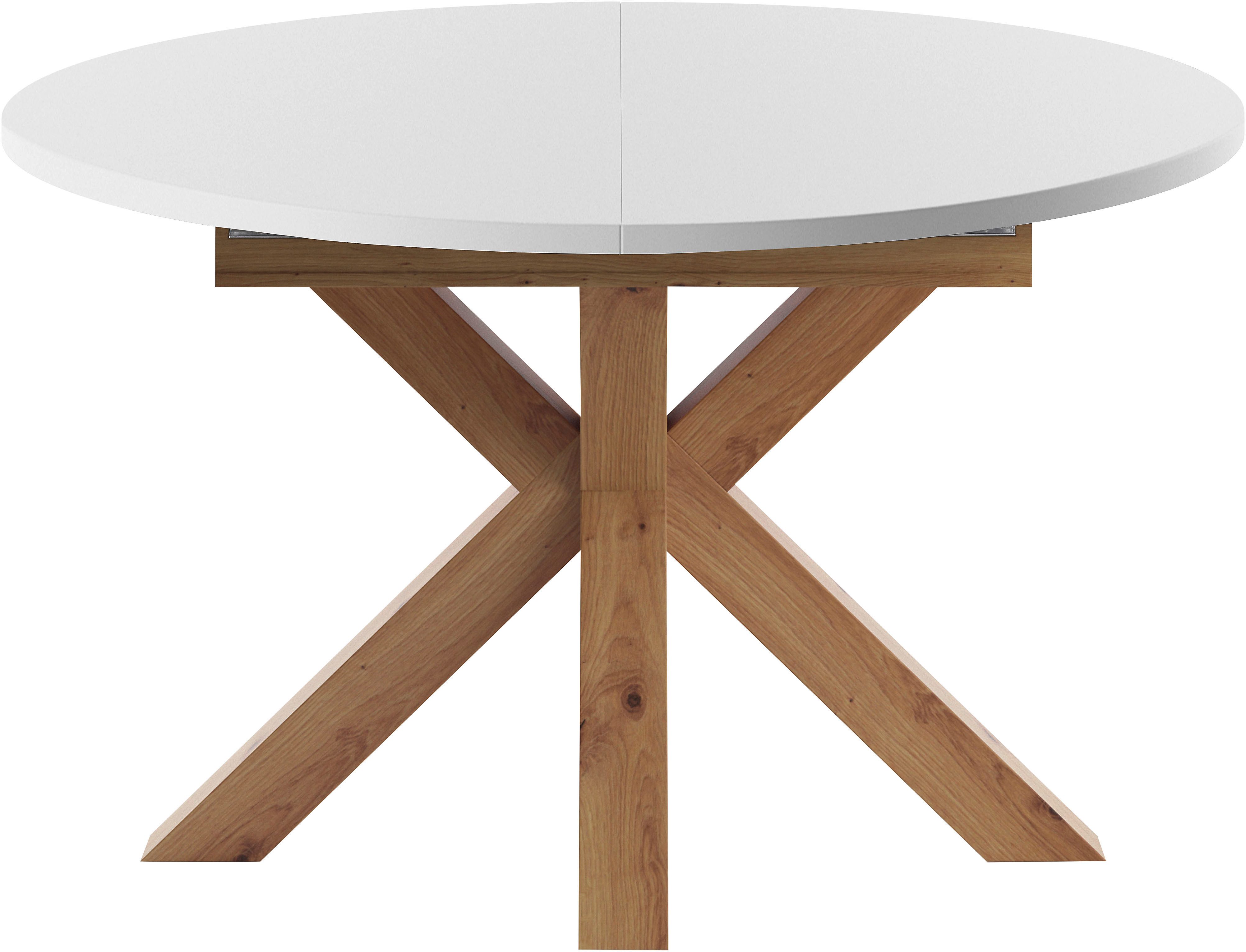 set one by Musterring Eettafel New Atlanta met ronde plaat, uitschuifbaar, stervoet, afmetingen ø130 cm (170x130 cm) eettafels