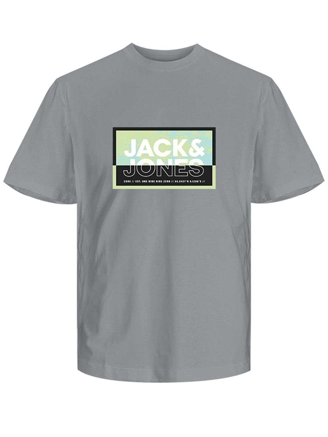 JACK & JONES CORE T-shirt JCOLOGAN met printopdruk lichtgrijs