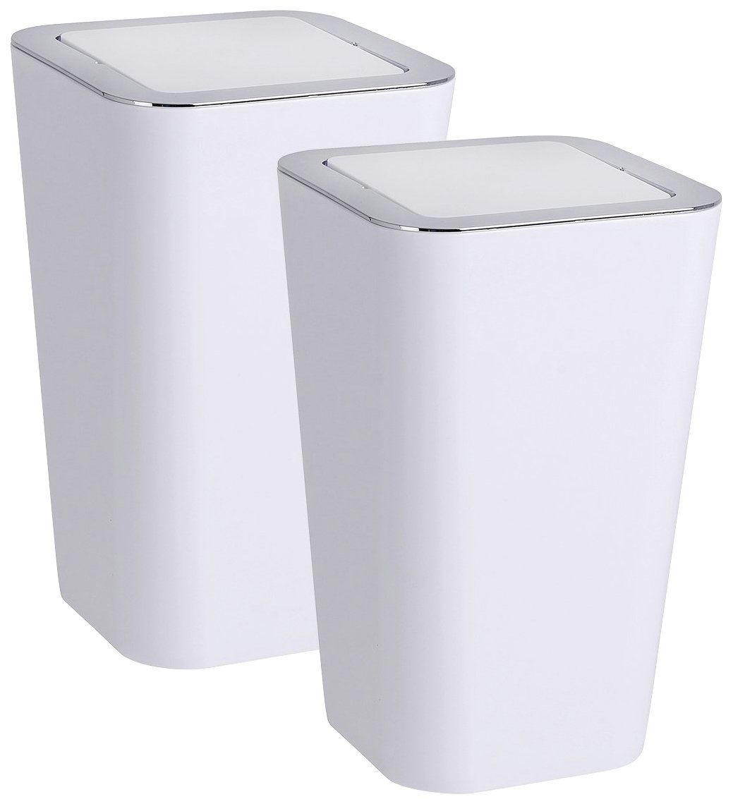 WENKO Tissue-emmer Candy (set, 2 stuks) pedaalemmers wit
