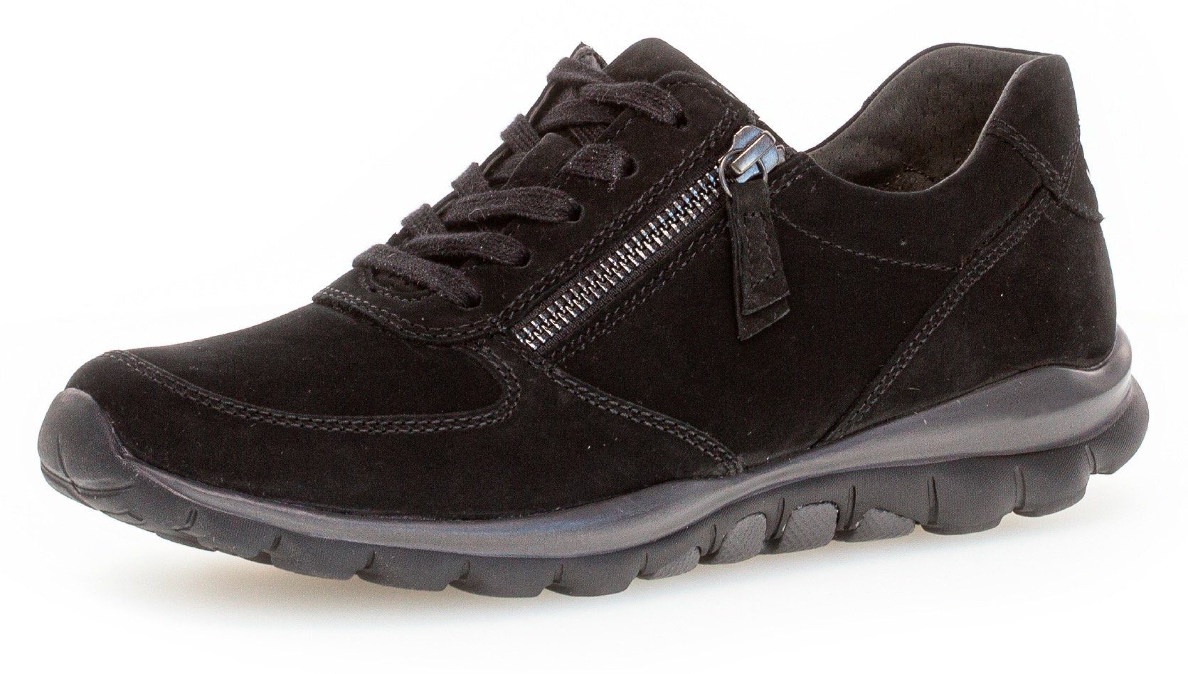 Gabor Rollingsoft Sneakers met sleehak vrijetijdsschoen, lage schoen, veterschoen met optifit verwisselbare inlegzool