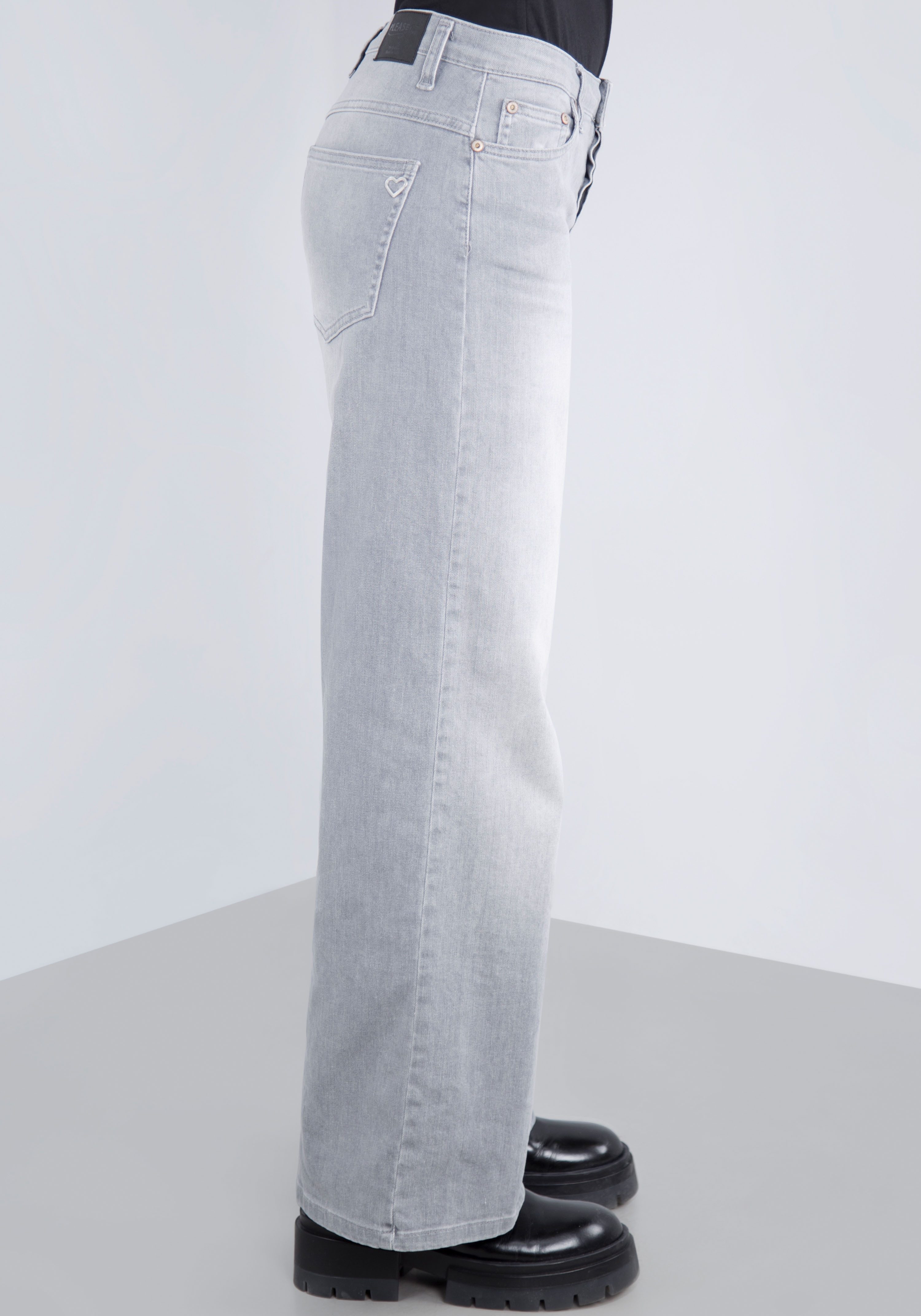 Please Jeans 5-pocket jeans met brede pijp en fade-out effecten