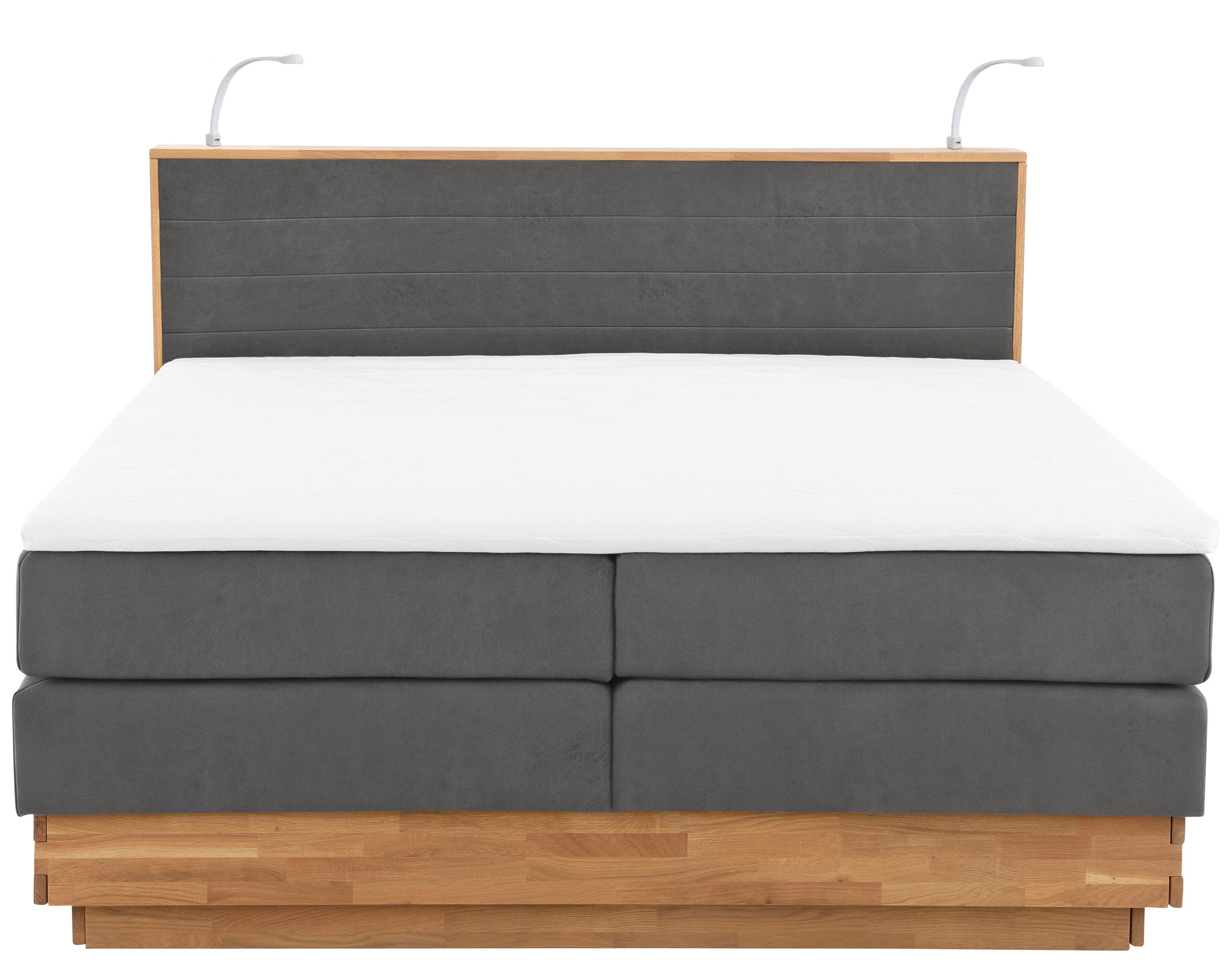 Home affaire Boxspring Cavan Eiken, met bedkist & topmatras, verschillende hardheden (ook H4)