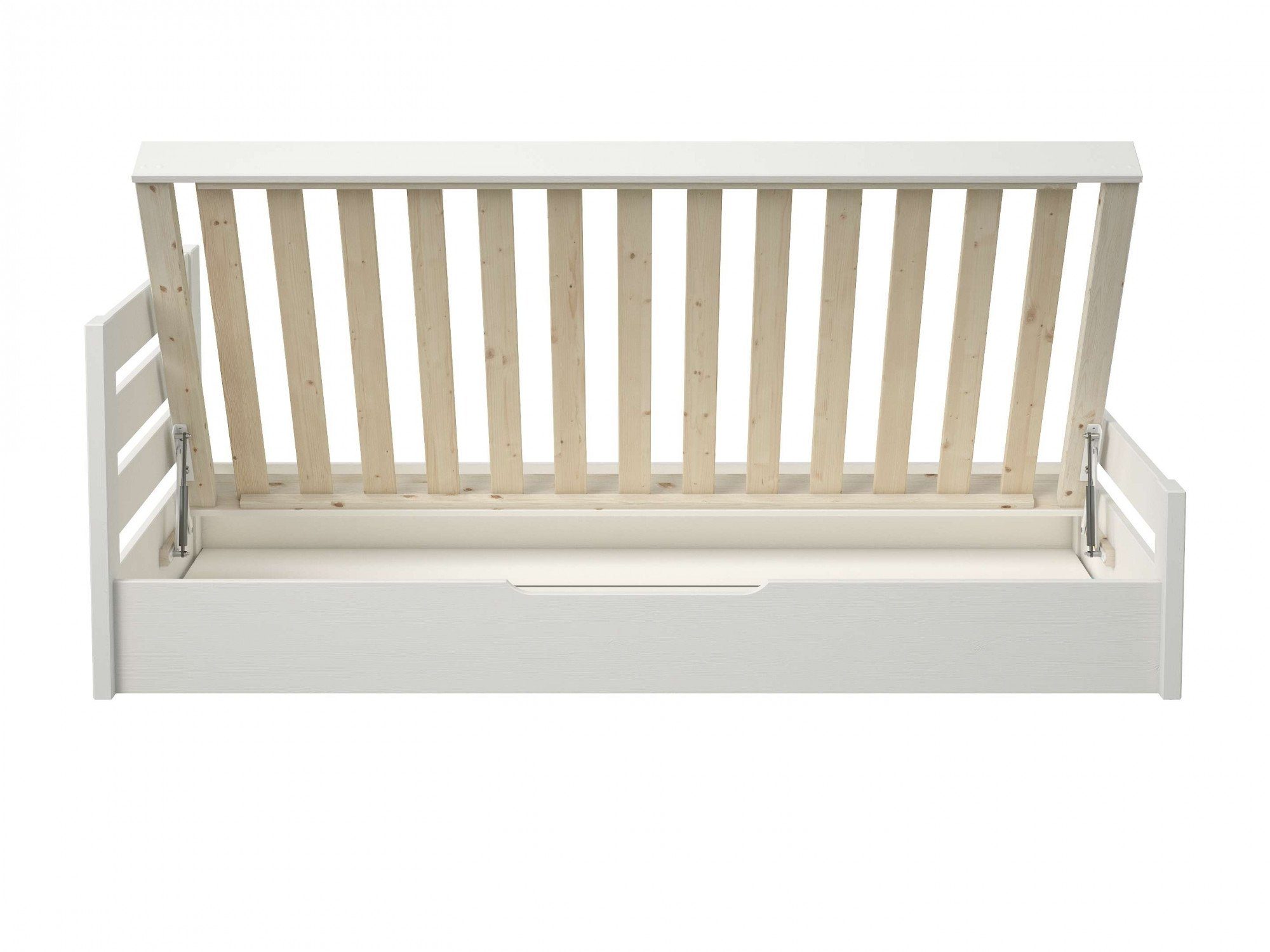 Lüttenhütt Massief houten ledikant GODJE , BESTSELLER, gecertificeerd massief hout (grenen) aan de zijkant te openen bedbox met veel opbergruimte, scandinavisch
