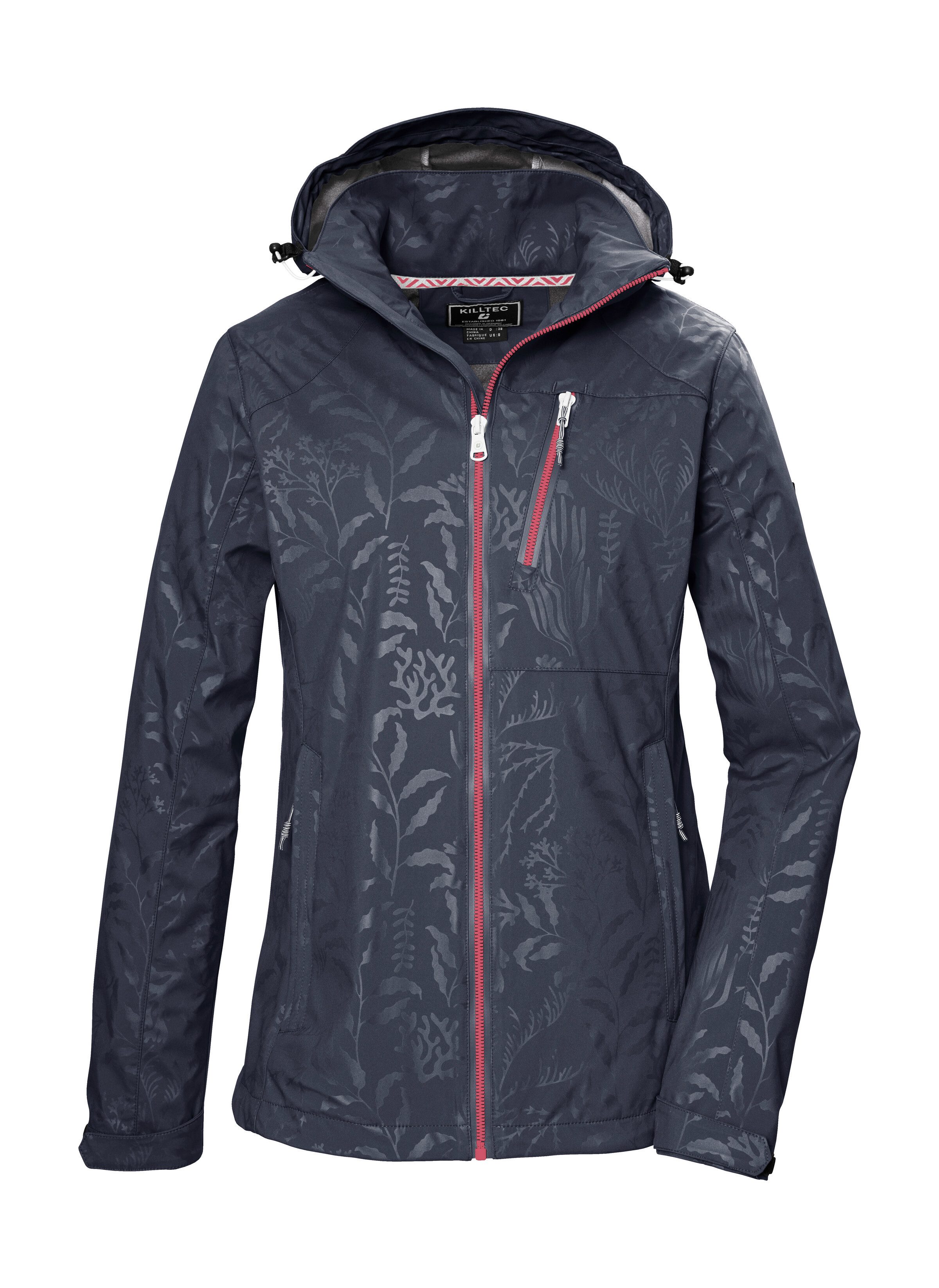 Killtec Softshell-jack KOS 122 WMN SFTSHLL JCKT FLORAL Softshelljack: Wind- en waterdicht, ademend, capuchon verstelbaar