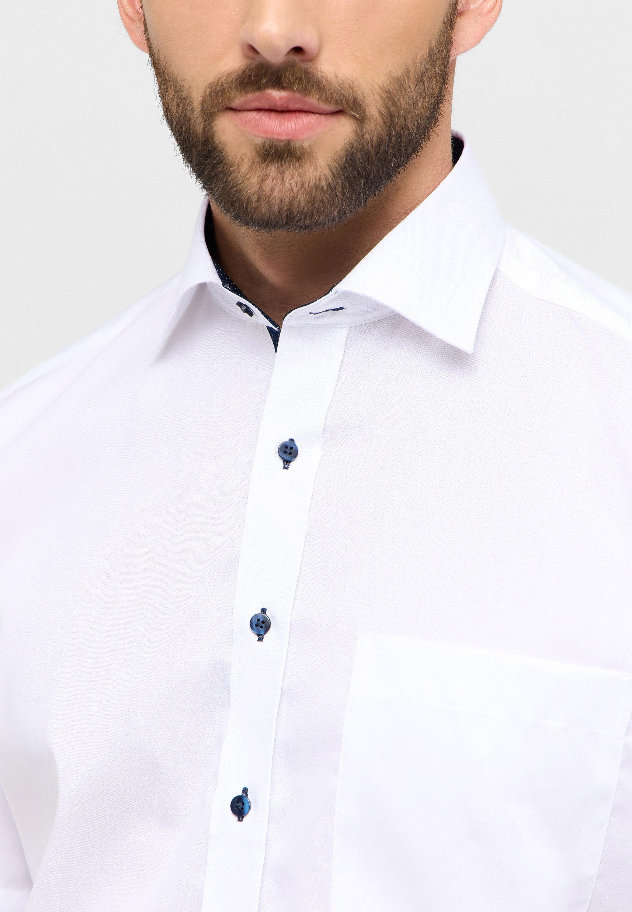 Eterna Overhemd met korte mouwen Comfort fit NON IRON (strijkvrij)