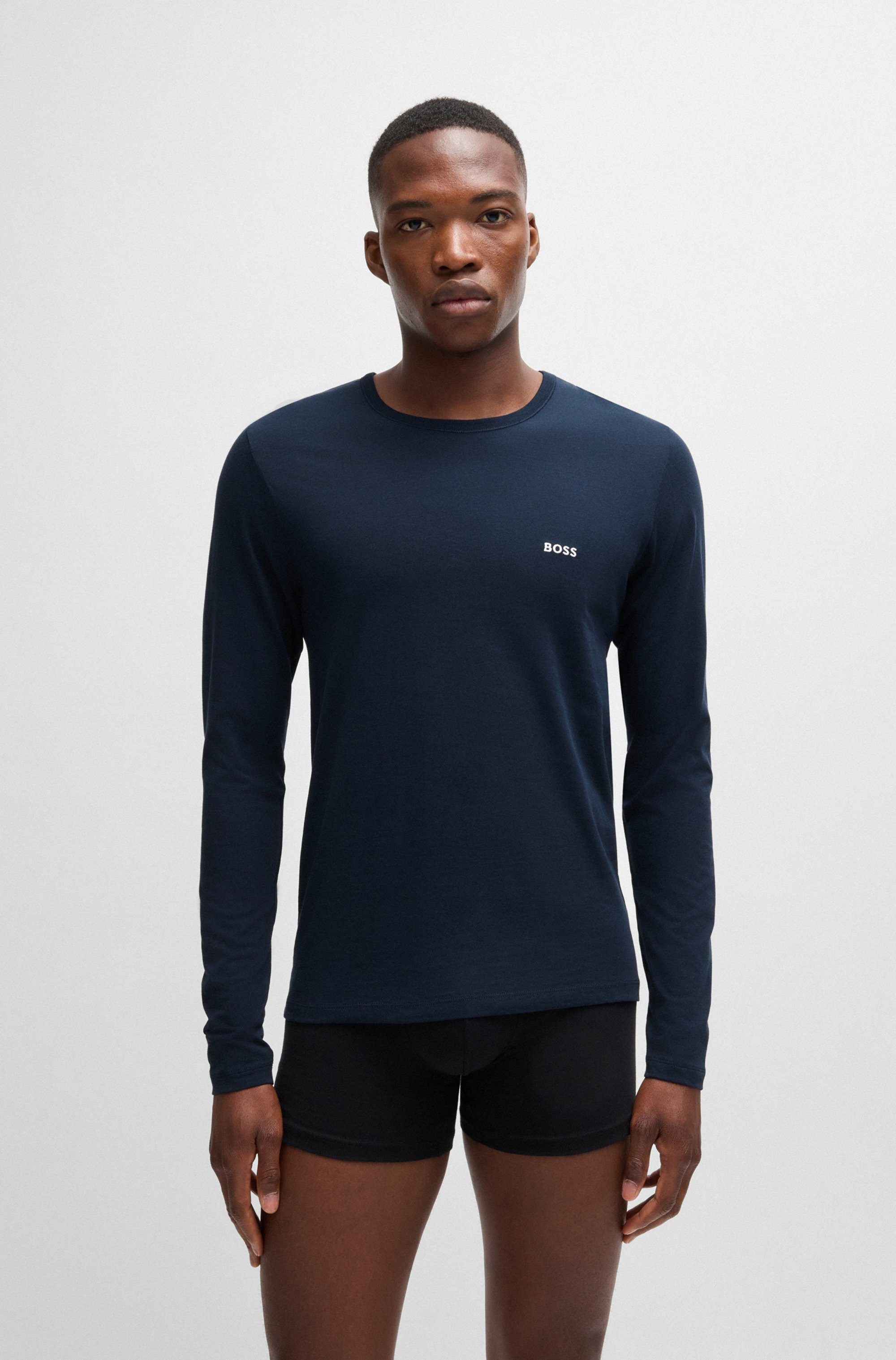 BOSS Shirt met lange mouwen Longsleeve-Shirt R-Neck Classic COTTON 3pcs/pack (3-delig)