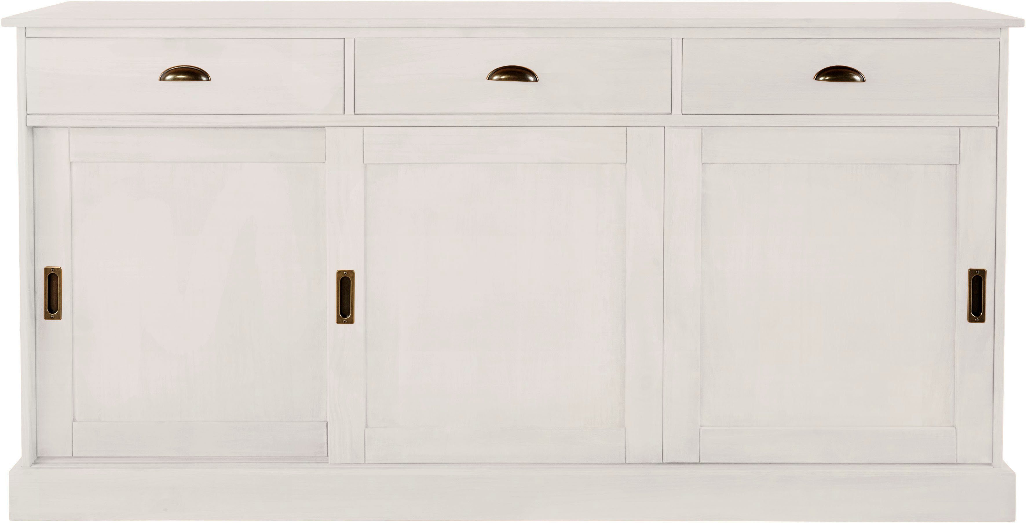 Home affaire Dressoir Schröder Commode, 3 schuifdeuren, 3 lades, van massief dennenhout