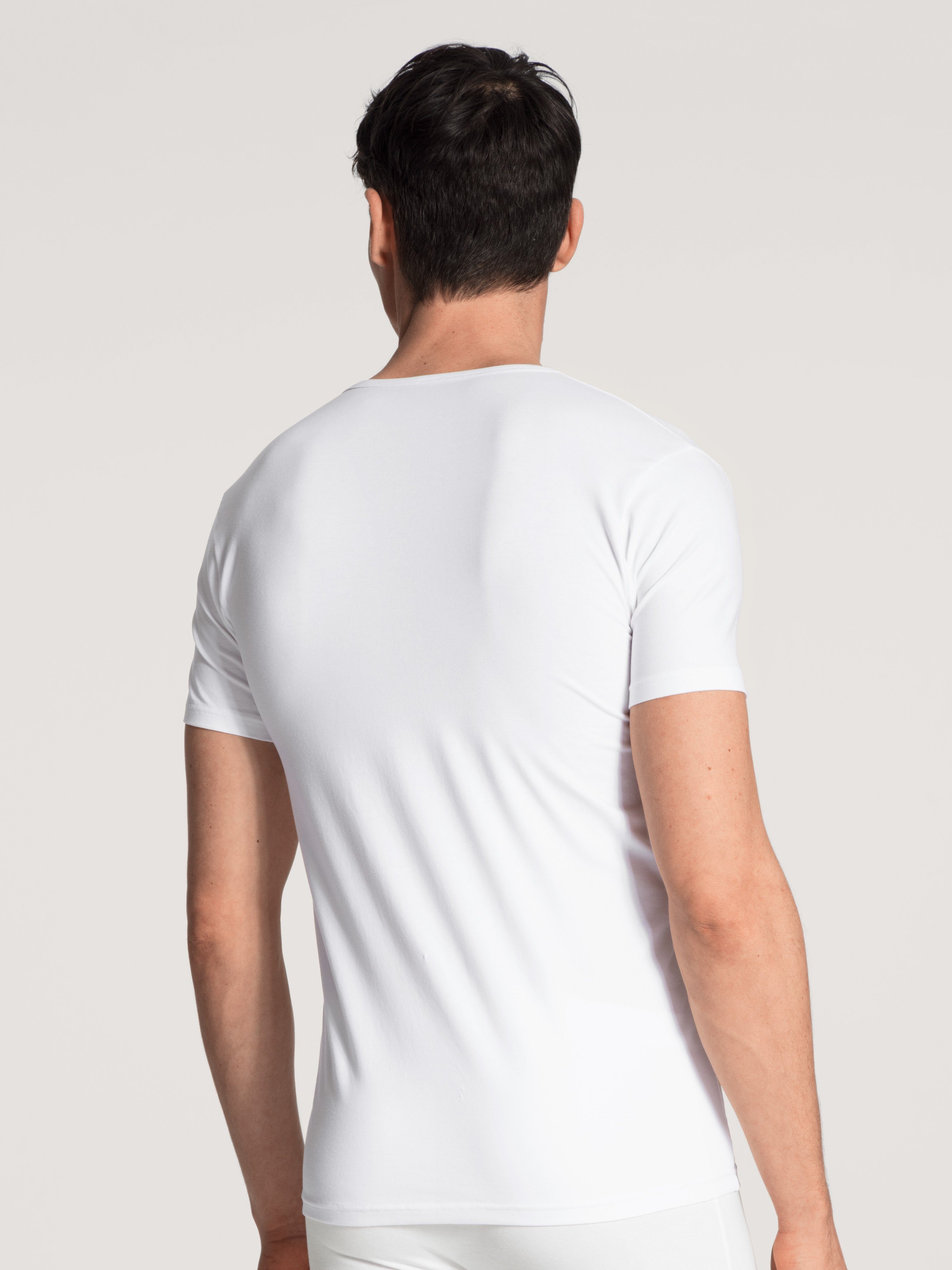 CALIDA Shirt met korte mouwen Natural Benefit met v-halslijn en perfecte pasvorm (2-delig, Set van 2)