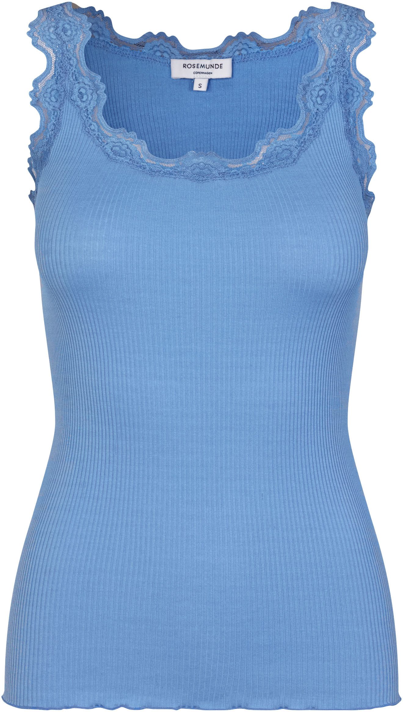 rosemunde Tanktop Babette Silk Top prachtige vintage kantafwerking aan hals en bandjes