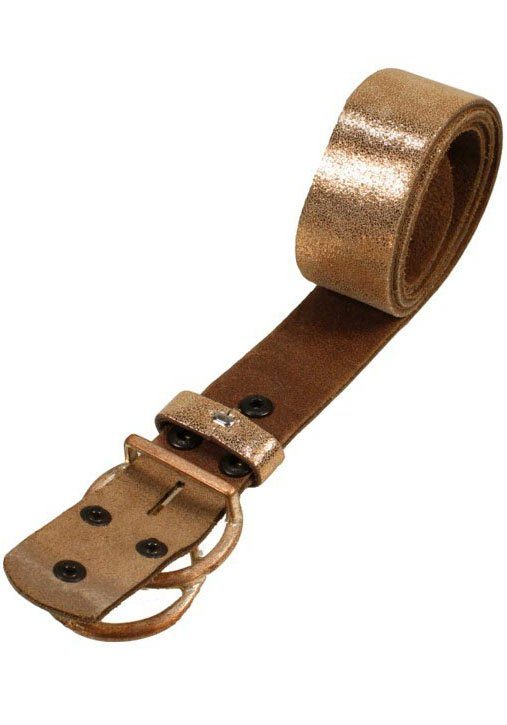 RETTUNGSRING by showroom 019° Leren riem met verwisselbare sluiting "2 cirkels rosé", 4cm