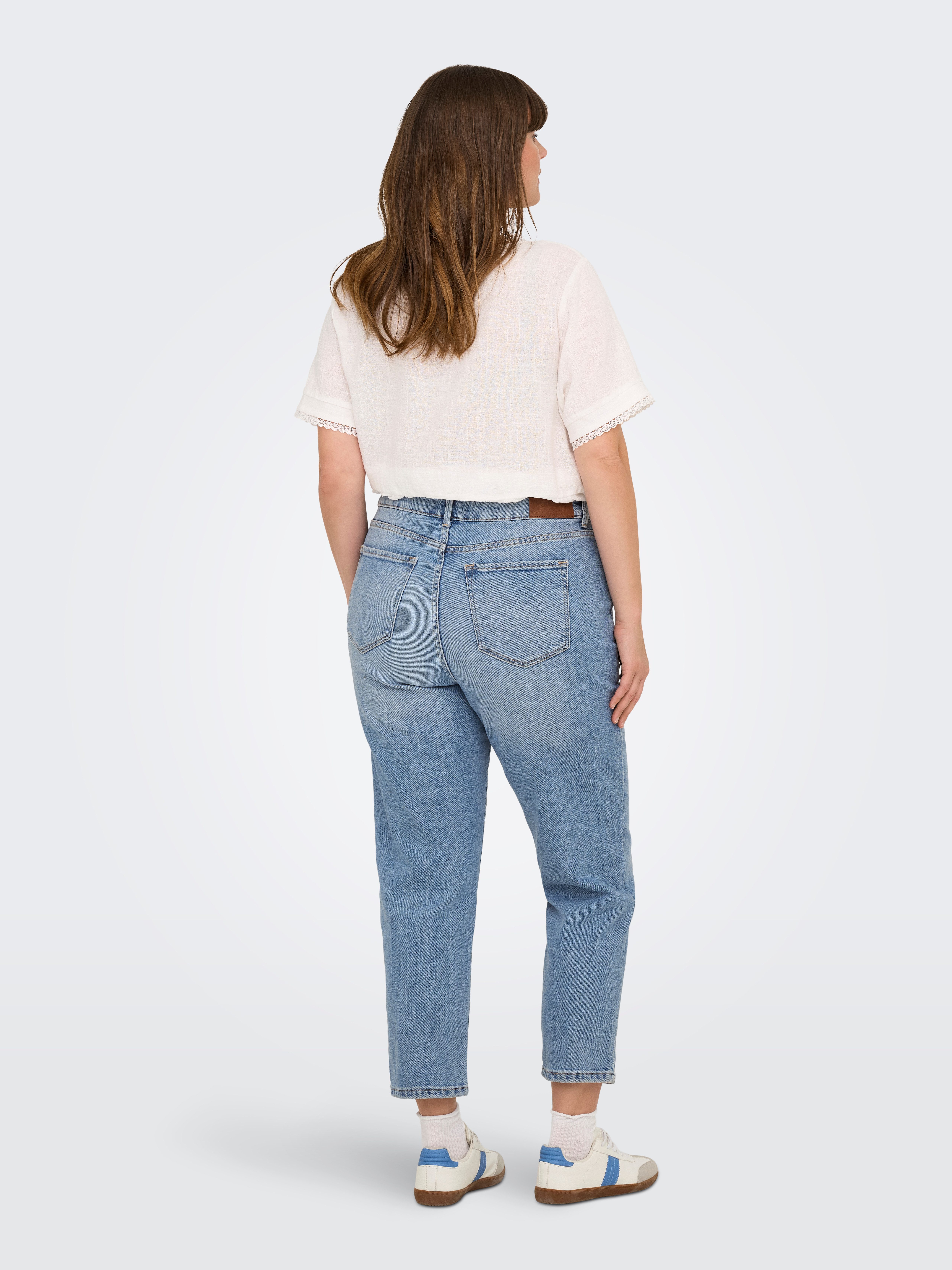 ONLY CARMAKOMA High-waist jeans CAREMILYSTRETCH HW STR ANK DNM CRO1 NOOS