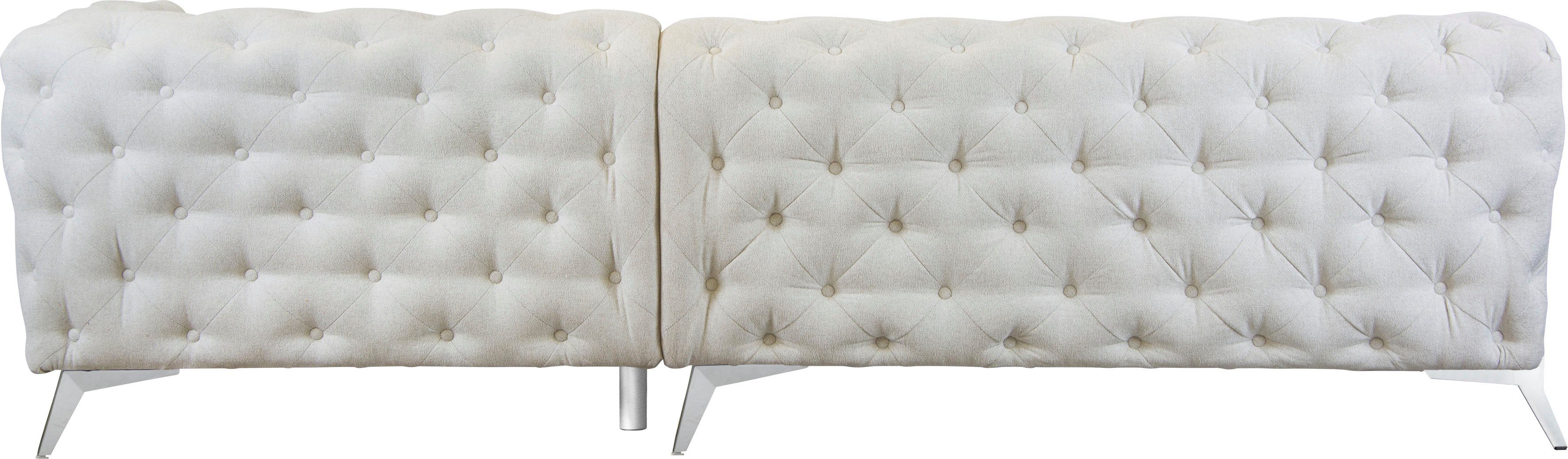 Leonique Chesterfield-bank Amaury L-vorm grote hoekbank, chesterfield-look, breedte 323 cm, kleur van de poten ter keuze