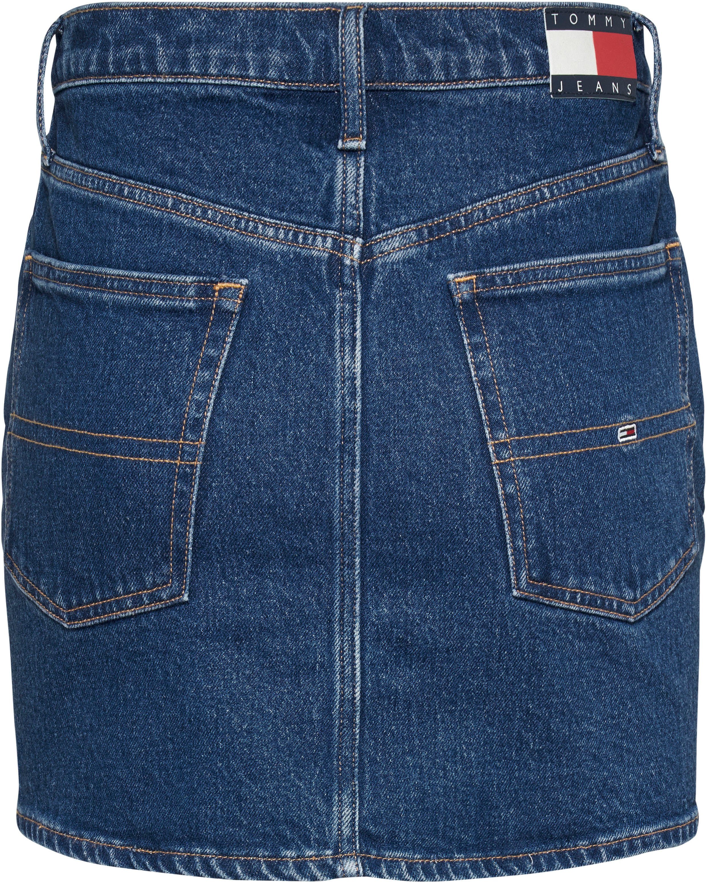 TOMMY Jeans rok Izzie Webrok met Tommy Jeans merklabel
