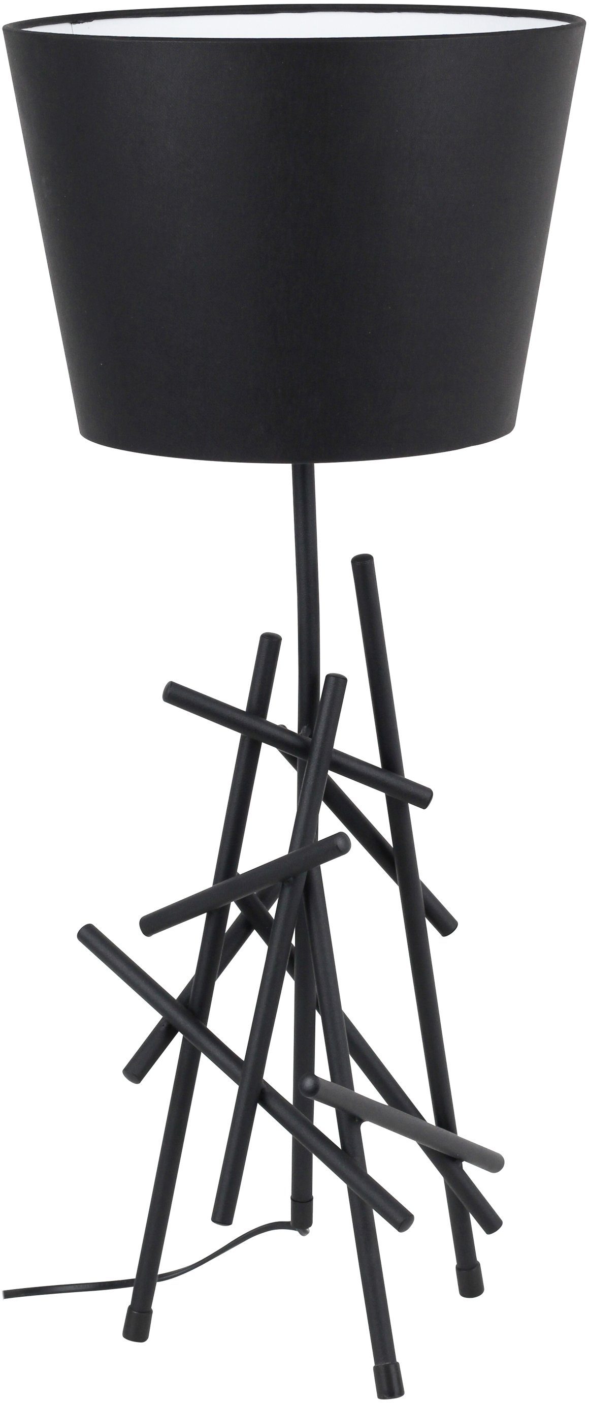 spot light tafellamp glenn van metaal, met flexibele stoffen kap, origineel design zwart