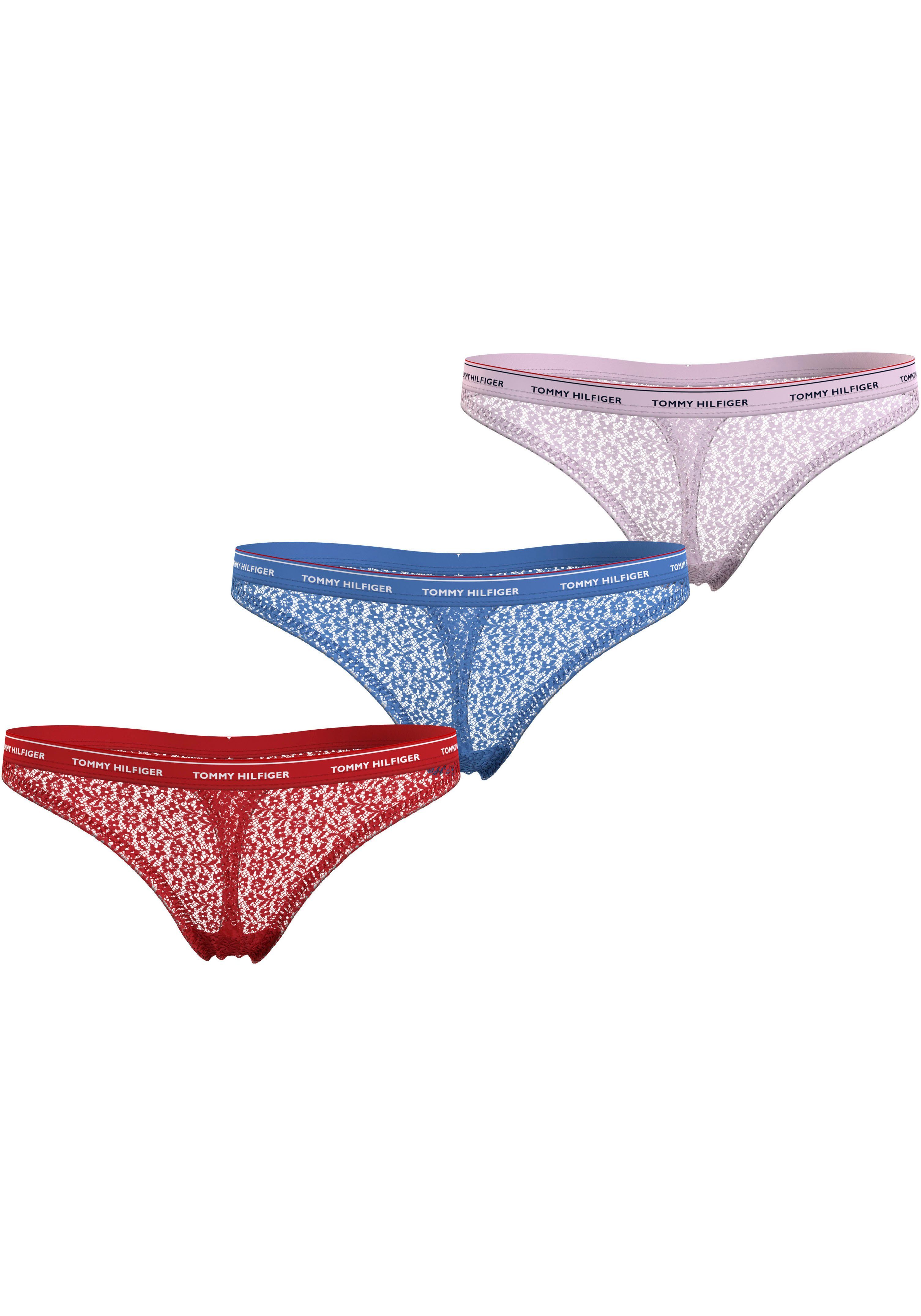 Tommy Hilfiger Underwear Slip 3 PACK THONG LACE (EXT SIZES) (Set van 3) dames slips maat XL (42/44) multicolor