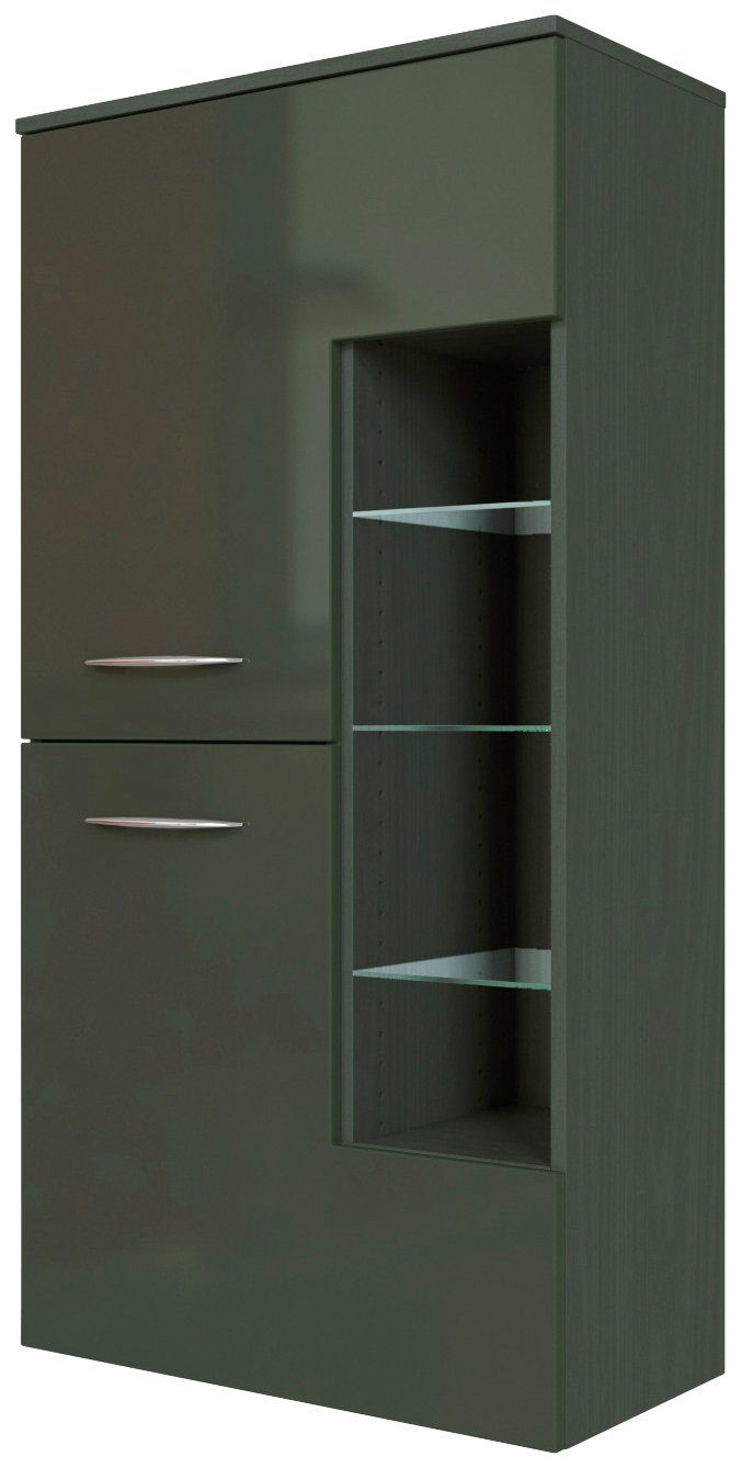 welltime Halfhoge kast Florida Breedte 65 cm, met hoogglanzende fronten halfhoge kasten grijs
