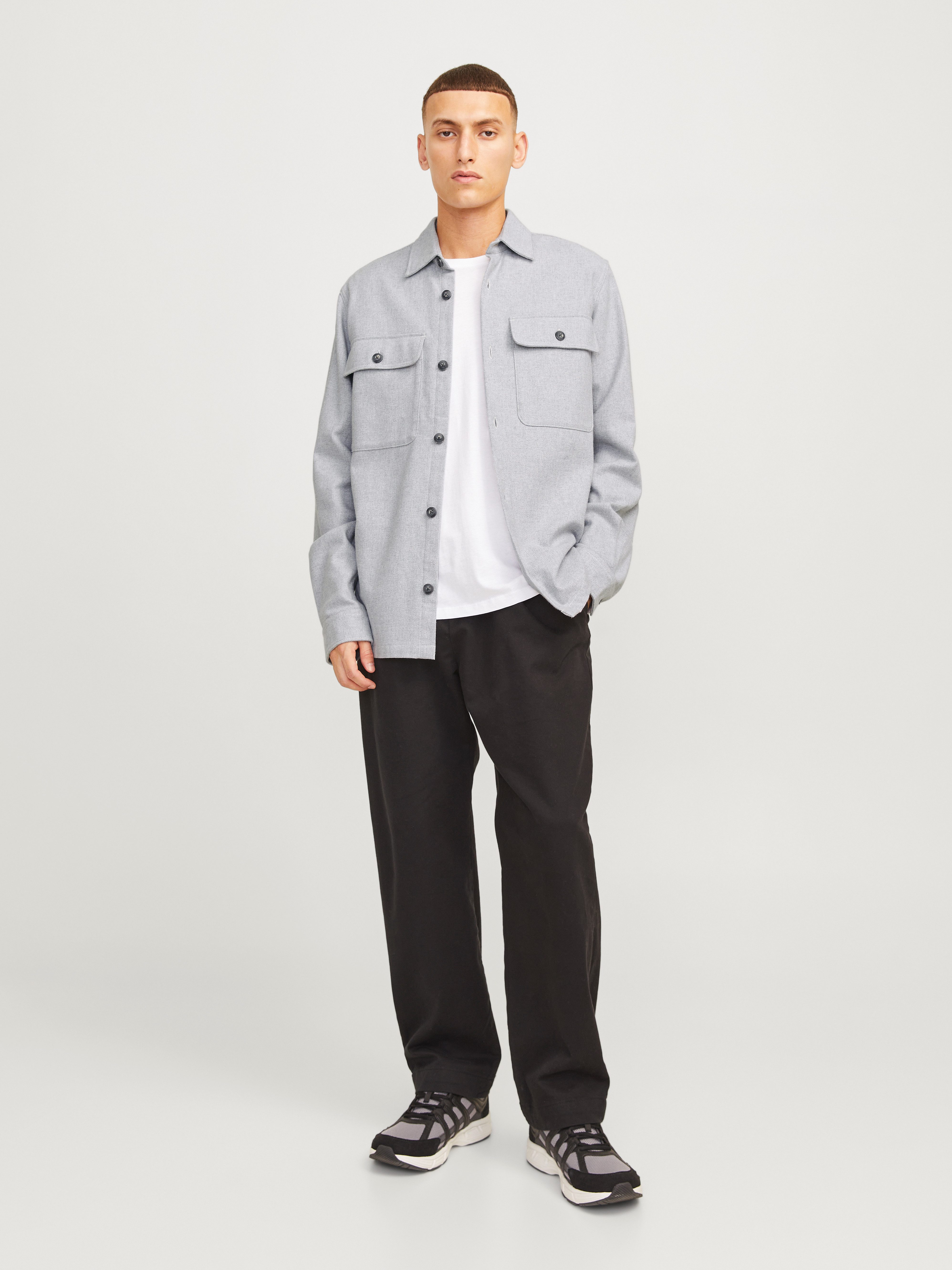 Jack & Jones Overhemd met lange mouwen JPRRAYMOND MELANGE SOLID LS OVERSHIRT SN