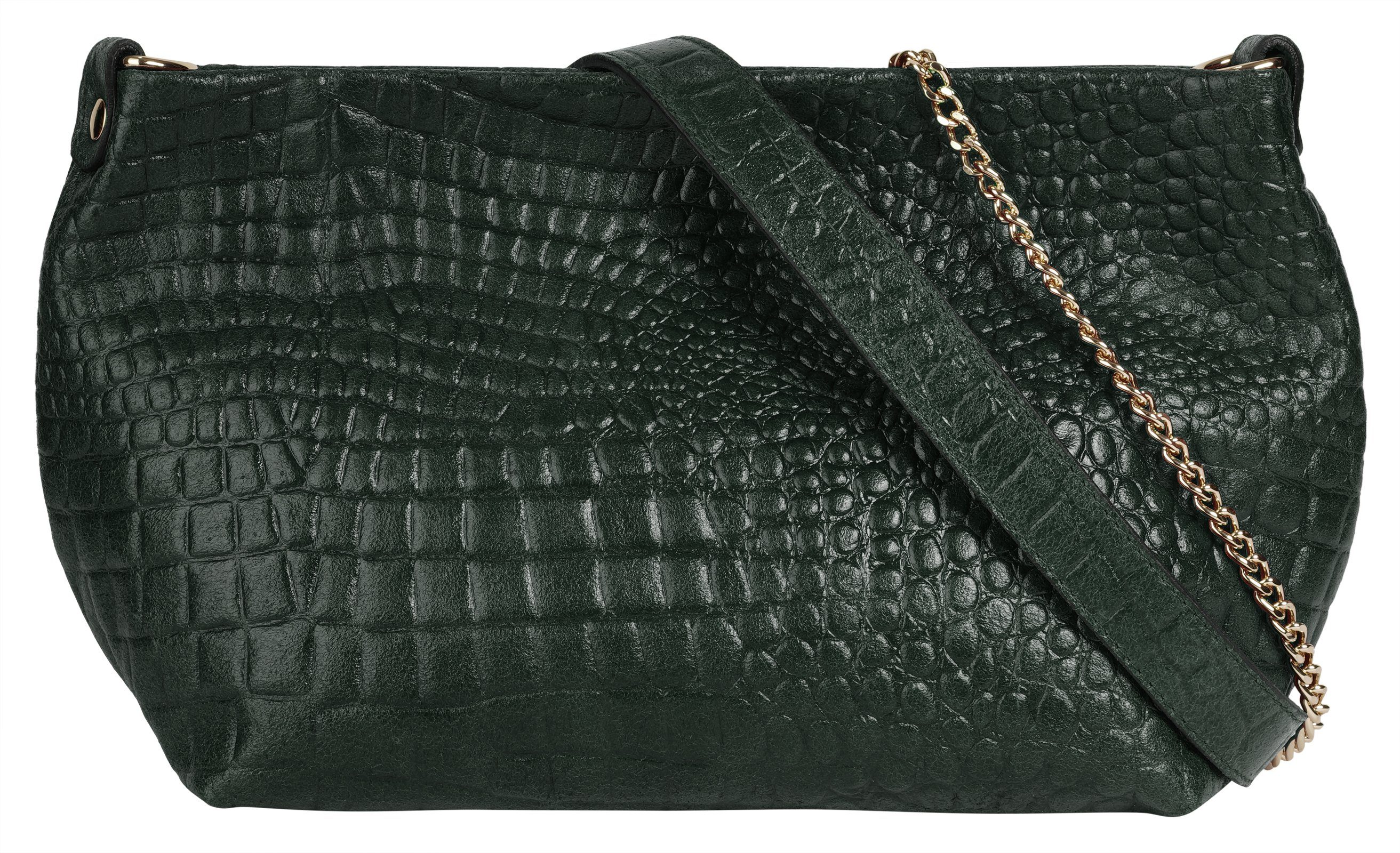 Samantha Look Schoudertas echt leer, made in italy dames tassen maat Onesize groen