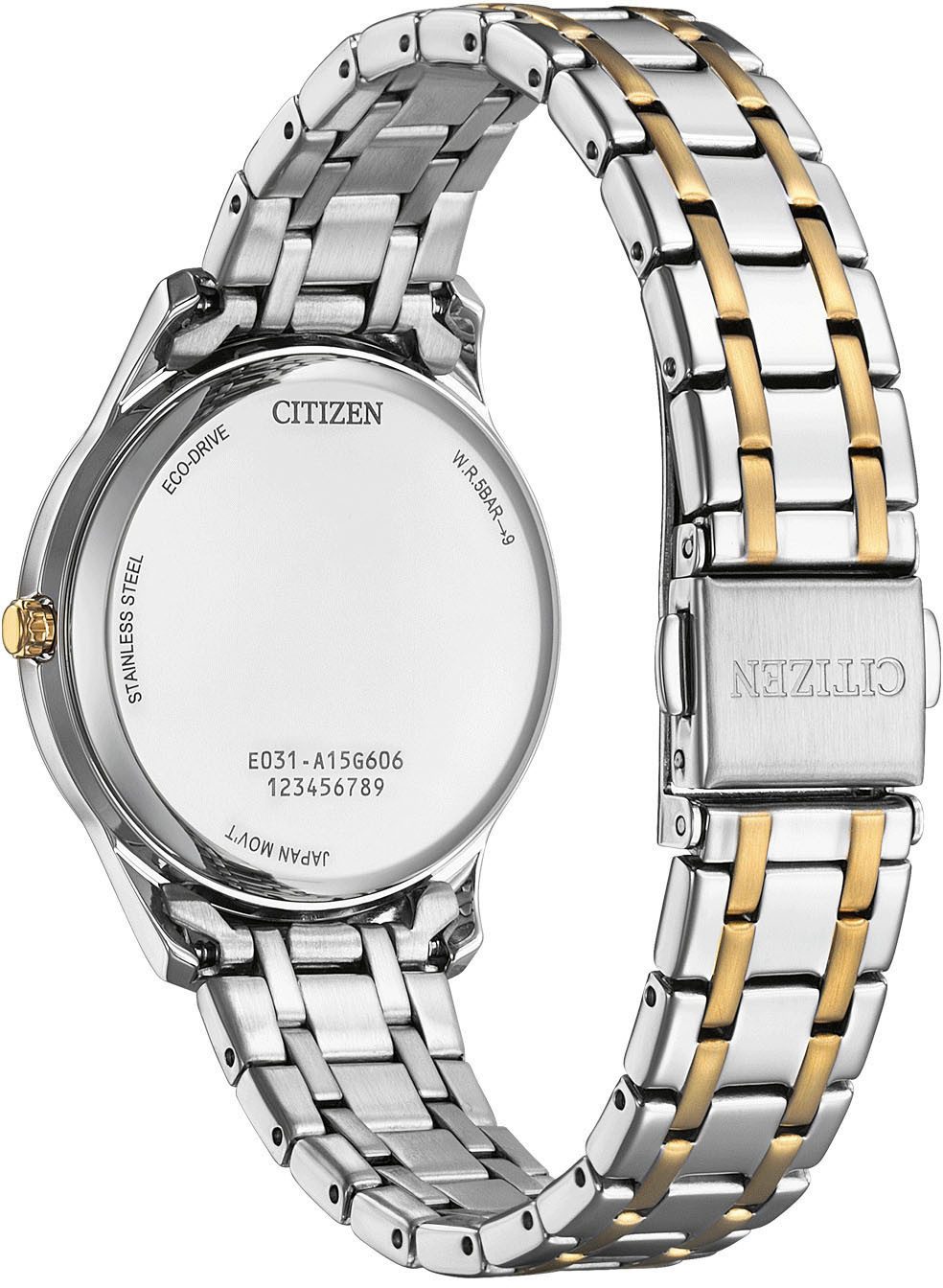 Citizen Solarhorloge Polshorloge, dameshorloge, roestvrijstalen band, batterijontladingsindicator