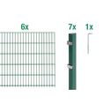 gah alberts dubbelstaafmat hekwerk 160 cm hoog, 6 matten voor 12 m, 7 palen (set) groen