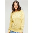 mazine sweatshirt marla elegante sweater met klein borduursel geel