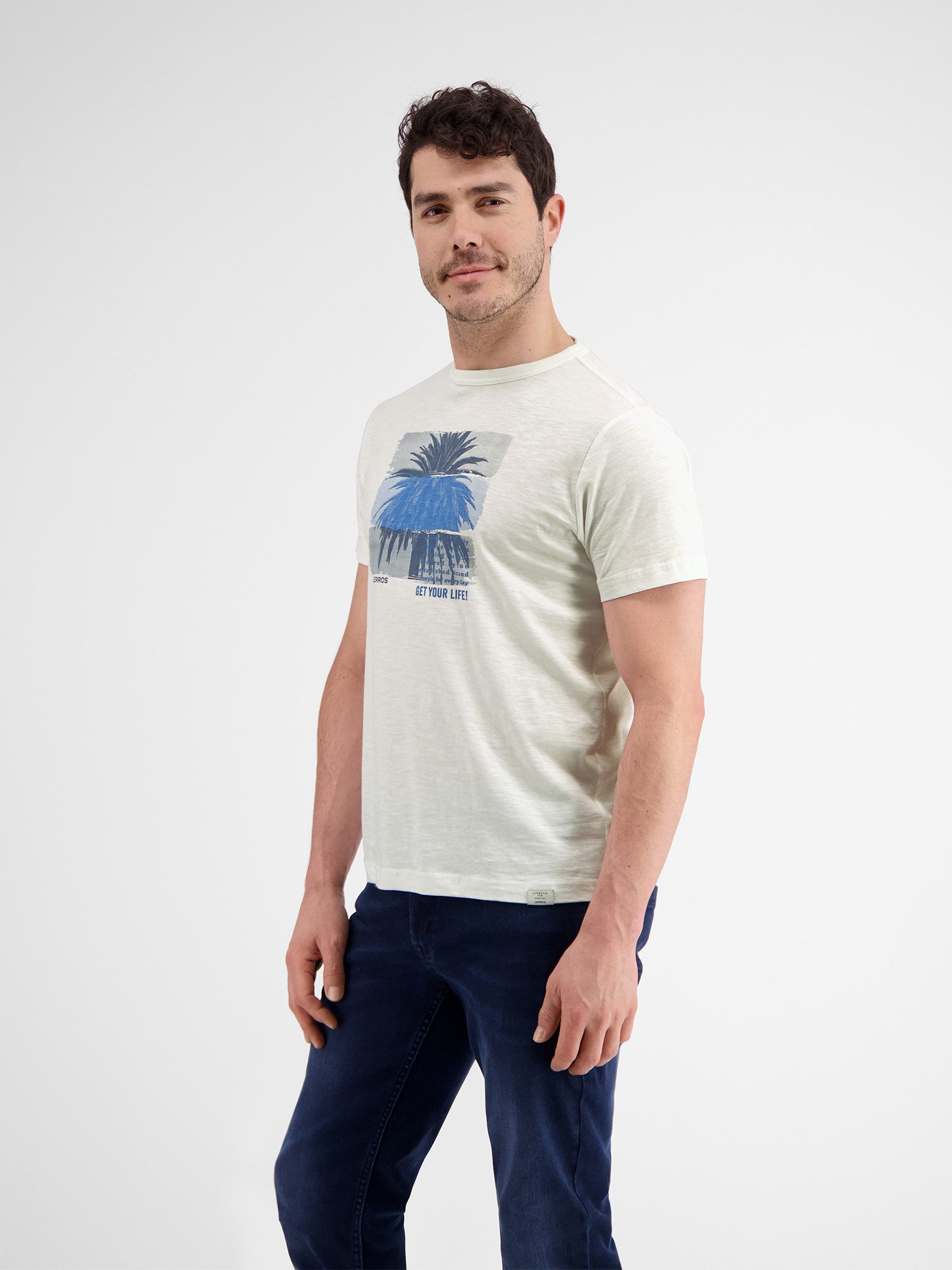 Lerros T-shirt LERROS ronde hals T-shirt met fotoprint