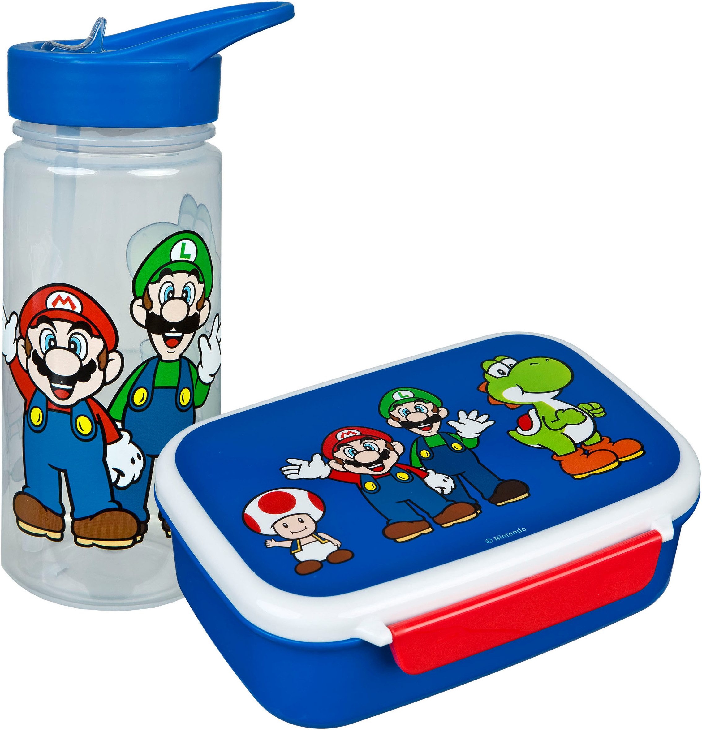 Scooli Lunchbox Super Mario met waterfles (set, 2-delig)