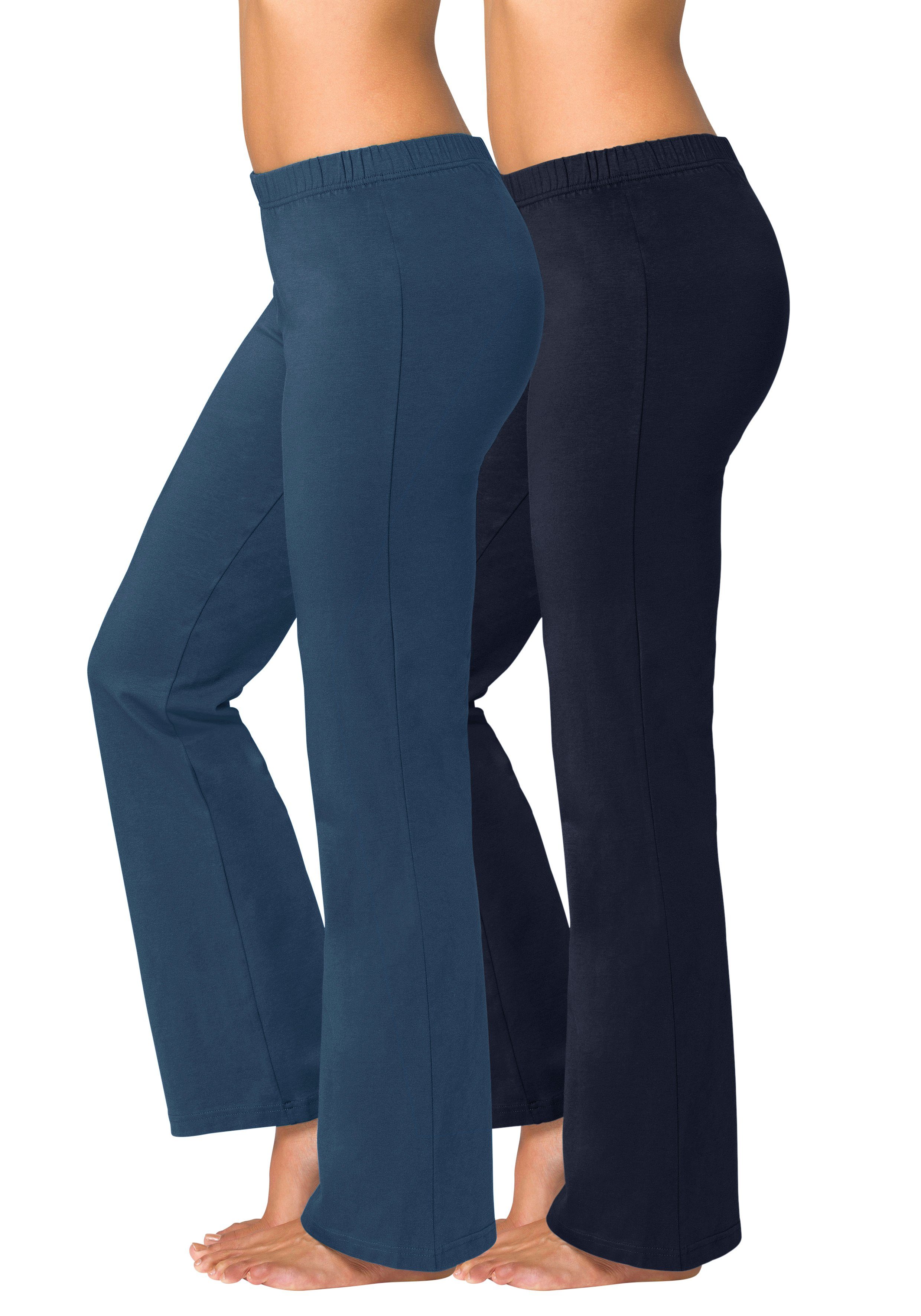 vivance active Jazzpants met licht uitlopende pijpen, loungewear (2-delig, Set van 2)