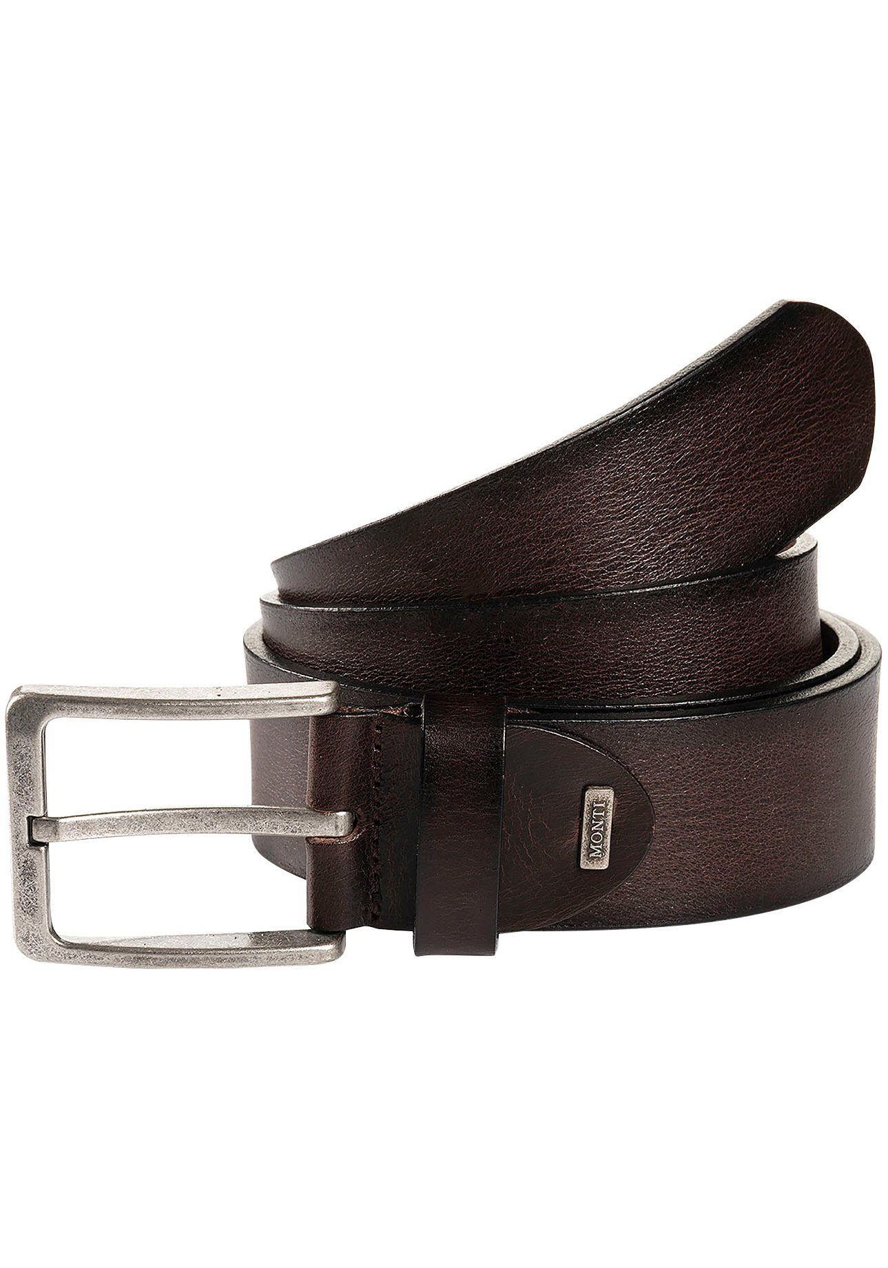 MONTI Leren riem Dallas 4,0 cm breed, jeans-casual, inkortbaar