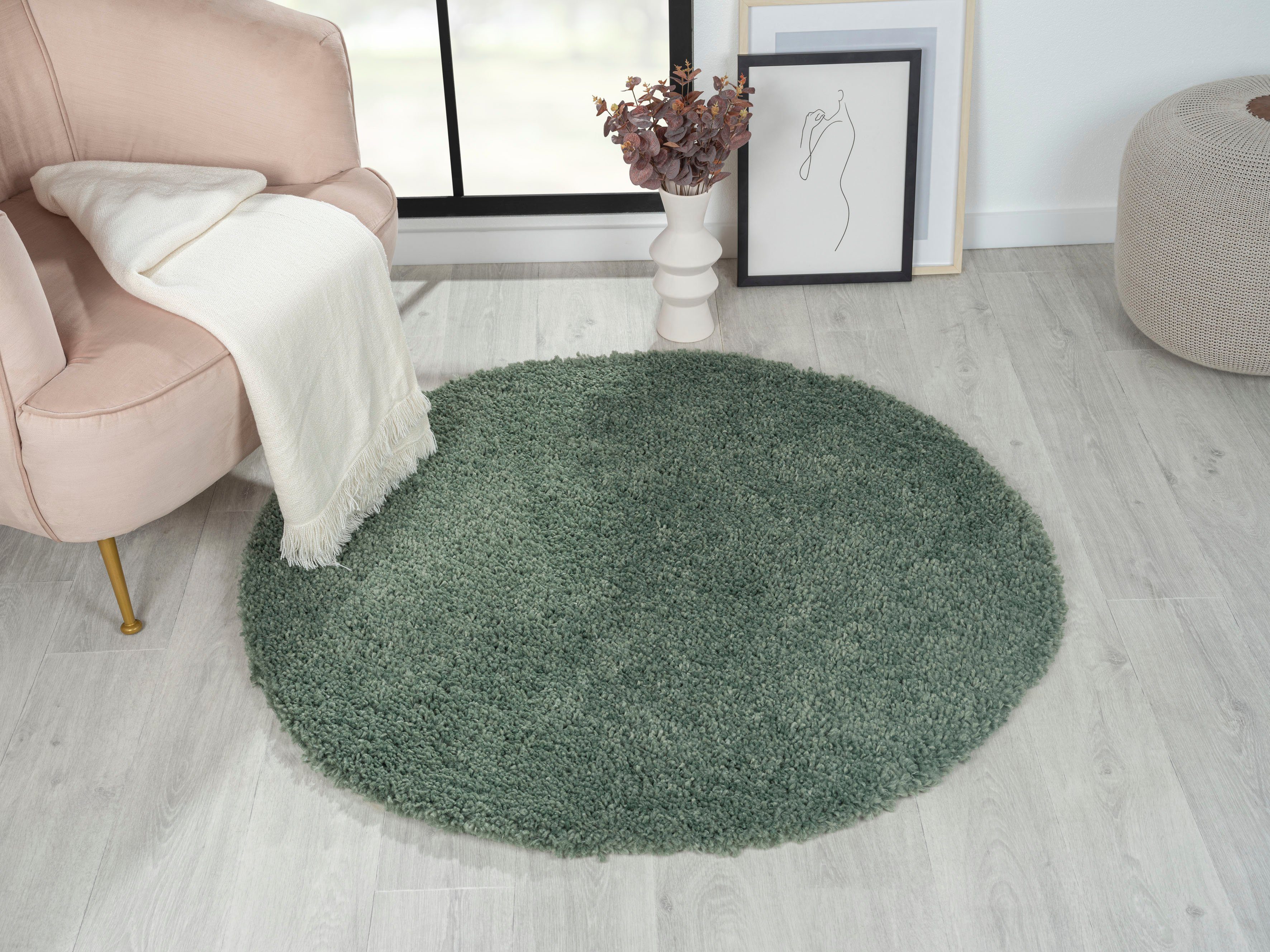 Myflair Möbel & Accessoires Hoogpolig vloerkleed My Shaggy Shaggy, uni kleuren, licht glanzend, microvezel, extra fluffy