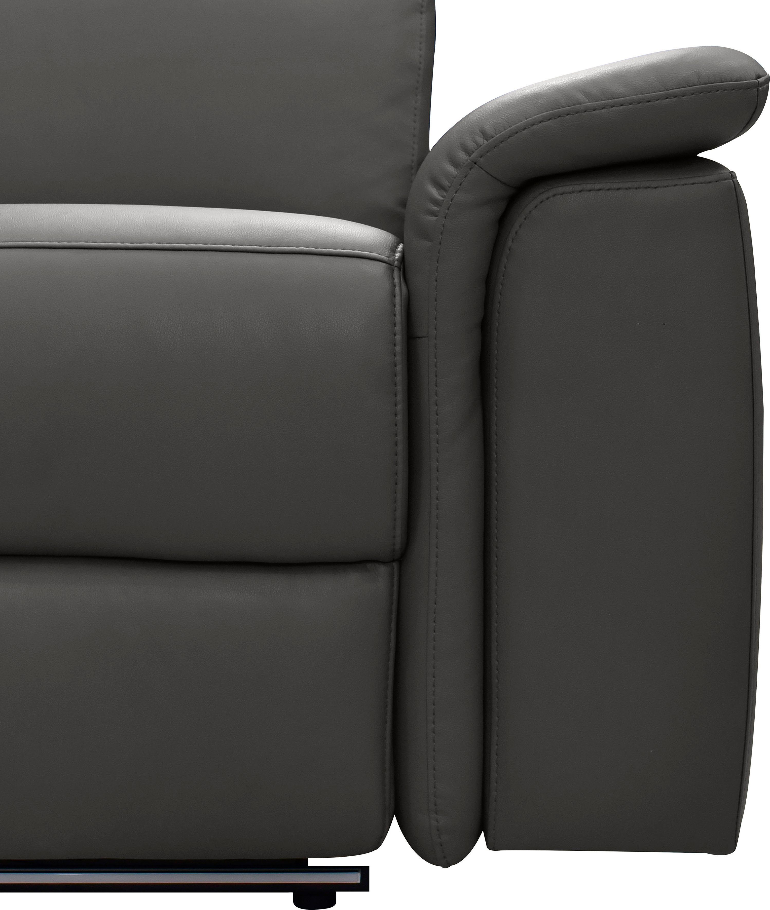 Places of Style Hoekbank Pareli, L-model, 259 cm, met récamier, echt leer, imitatieleer, weefstof