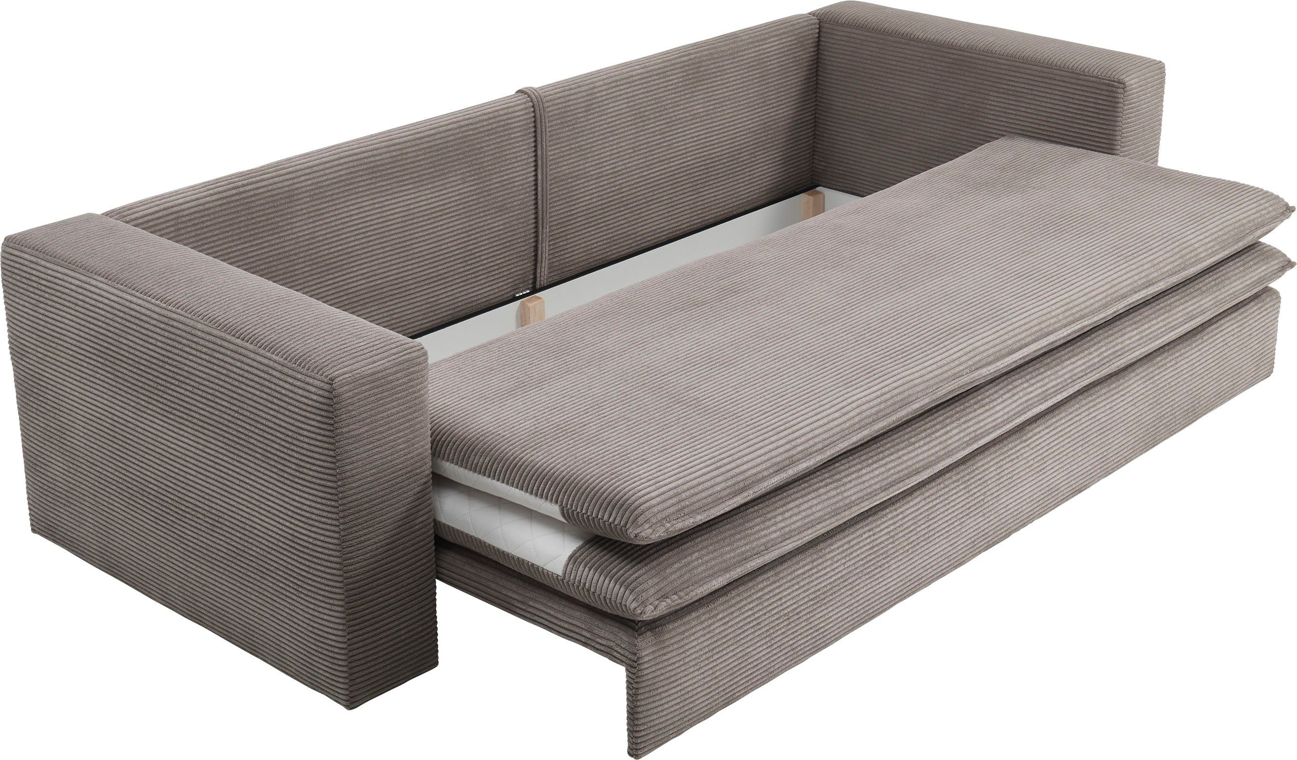Places of Style Zithoek PIAGGE 3-zitsbank met slaapfunctie en loveseat-hocker als set (2-delig)