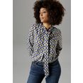 aniston selected blouse met kraagstrik met grafisch patroon blauw