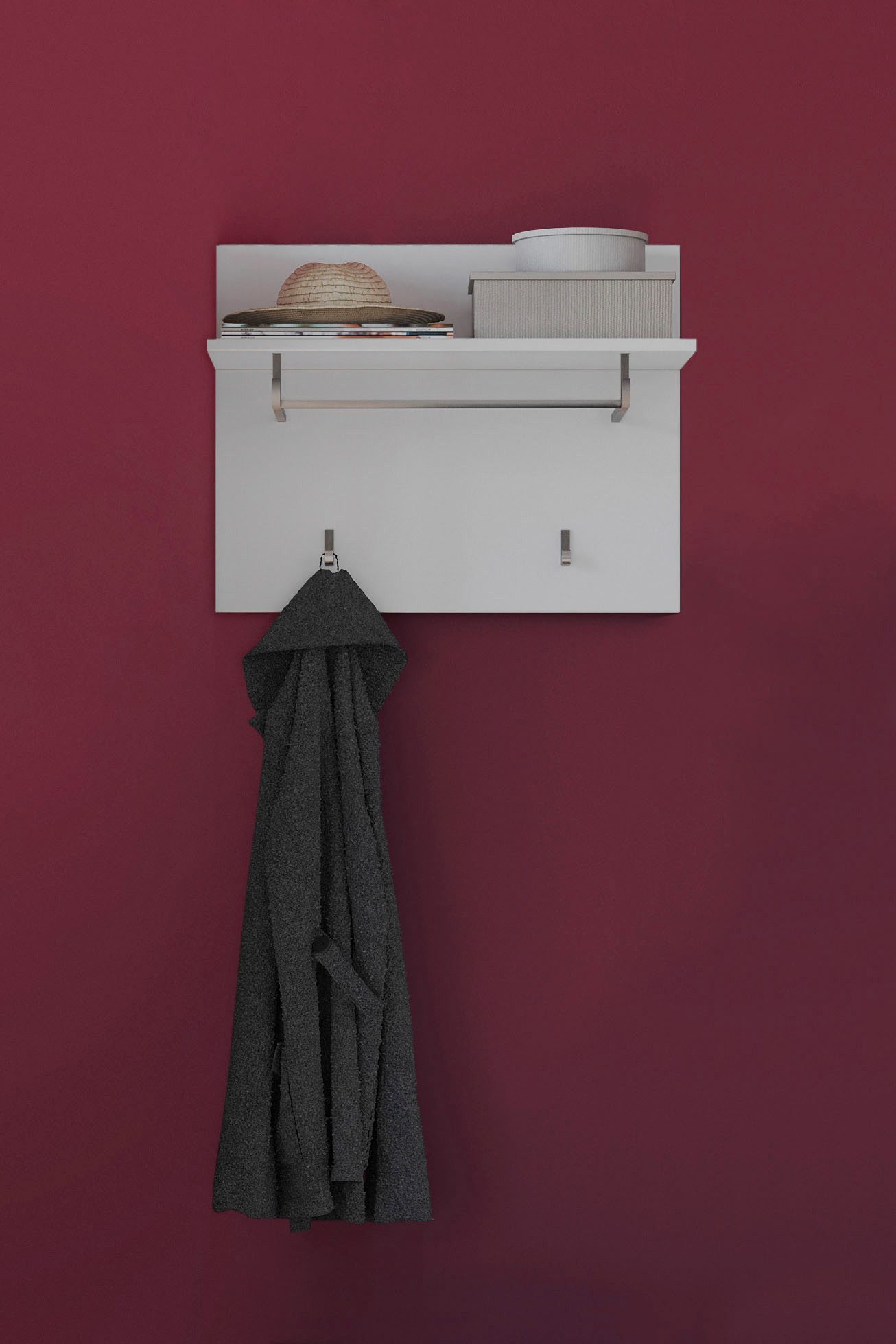 INOSIGN Kapstokpaneel Malmö, Breedte 60 cm, 2 Haken, 1 Kledingstang, 1 Plank