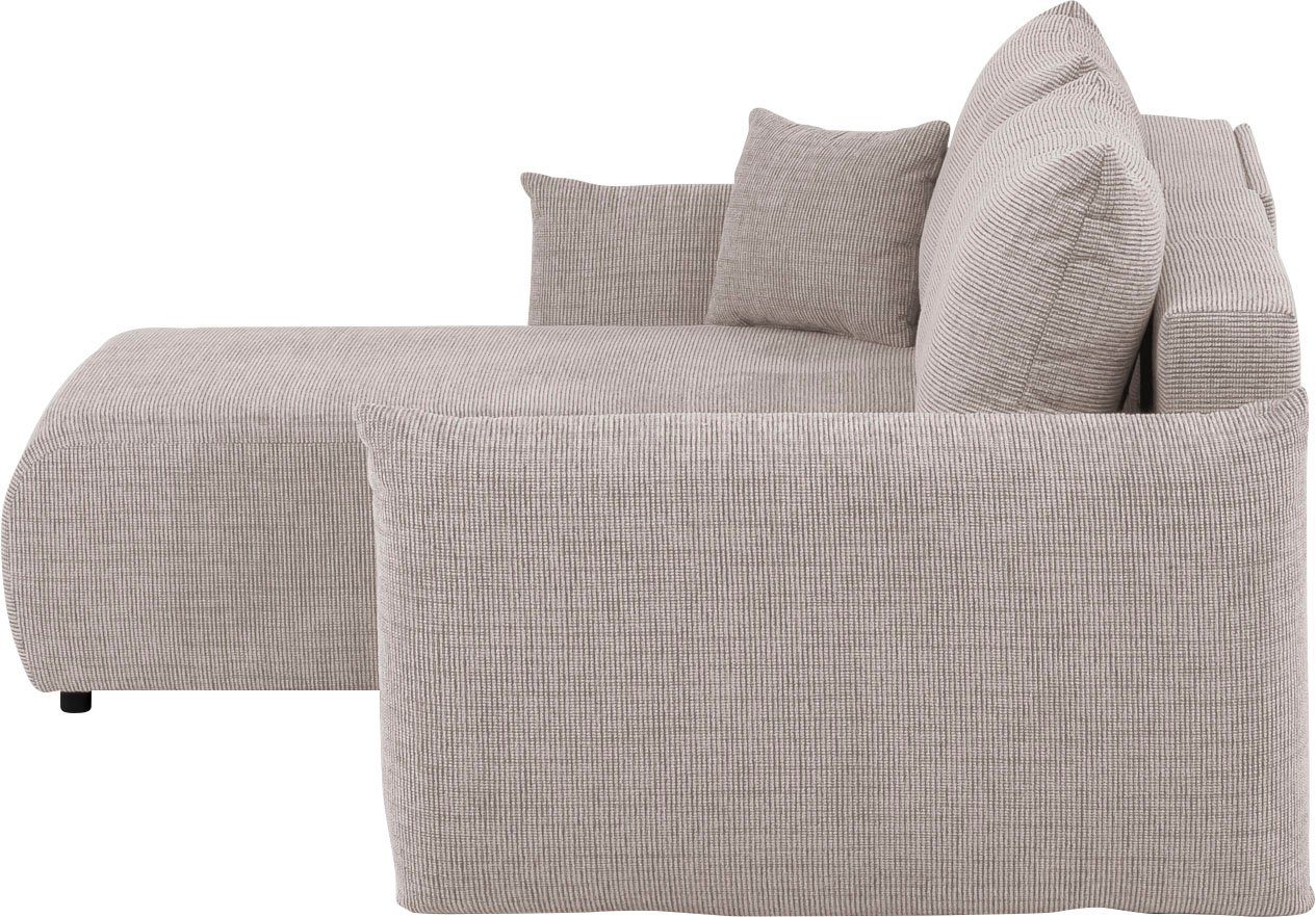 INOSIGN Hoekbank MAVAS bedbank met bedkist, L-model, ca. 257/127 cm (ligoppervlak 212/145 cm), ribfluweel, chenille, structuur