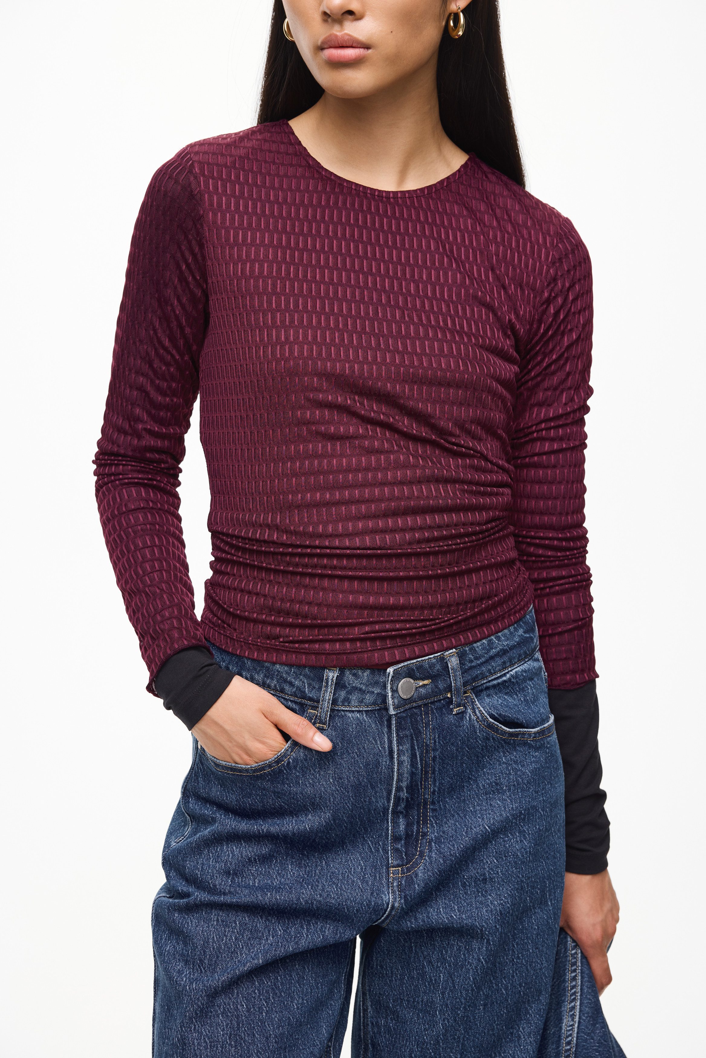 Vila Shirt met lange mouwen VILARINE O-NECK L/S TOP - NOOS