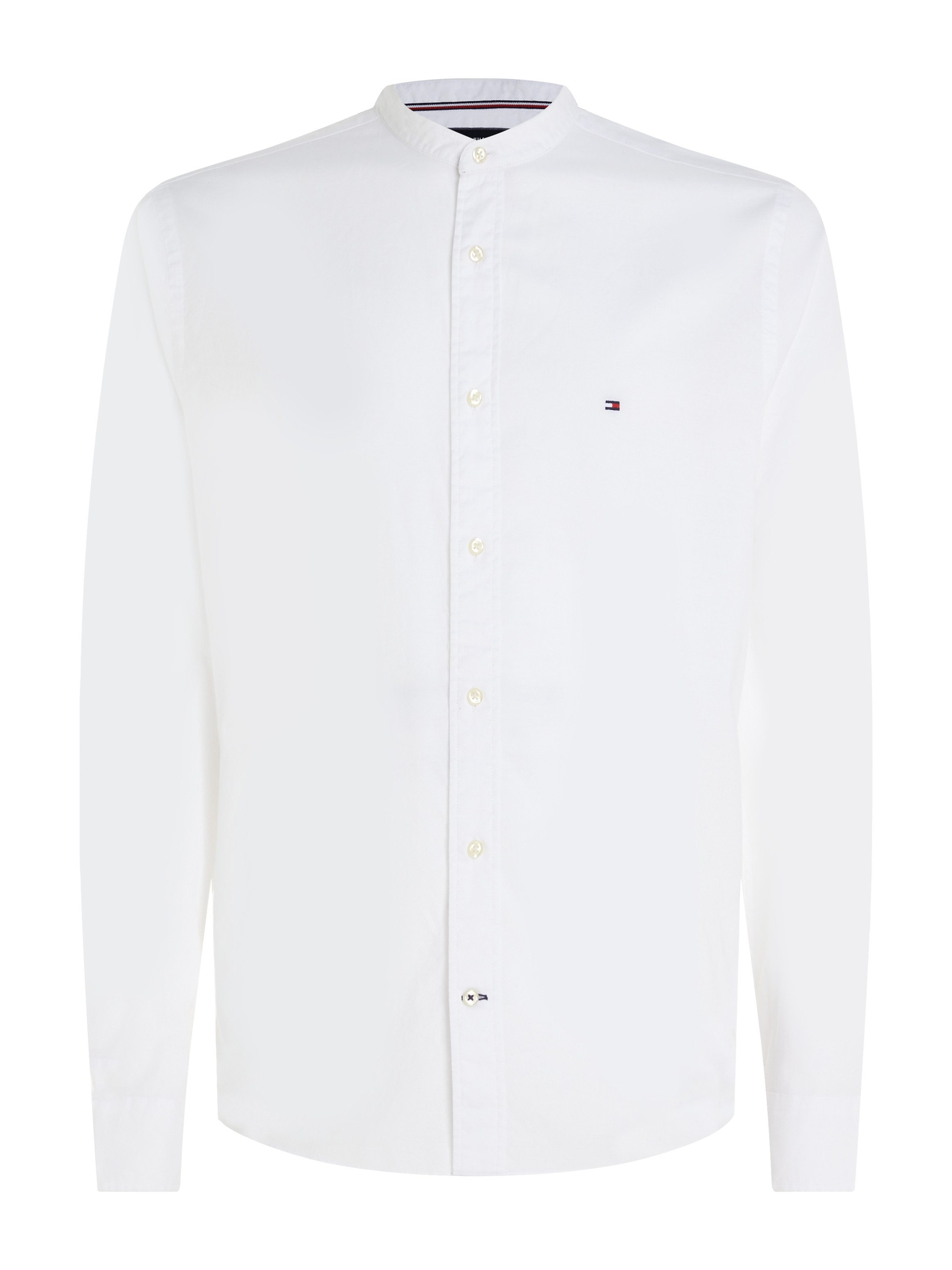 Tommy Hilfiger Overhemd met lange mouwen NATURAL SOFT SOLID MAO RF SHIRT met tommy hilfiger merkrand binnenin de mouwopening