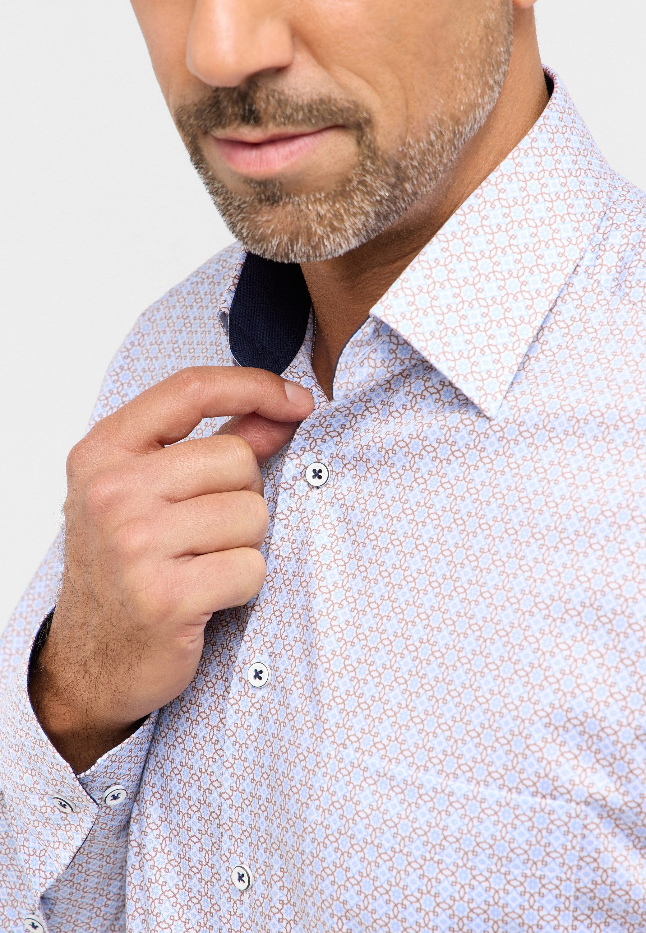 Eterna Overhemd met lange mouwen MODERN FIT NON IRON (strijkvrij)