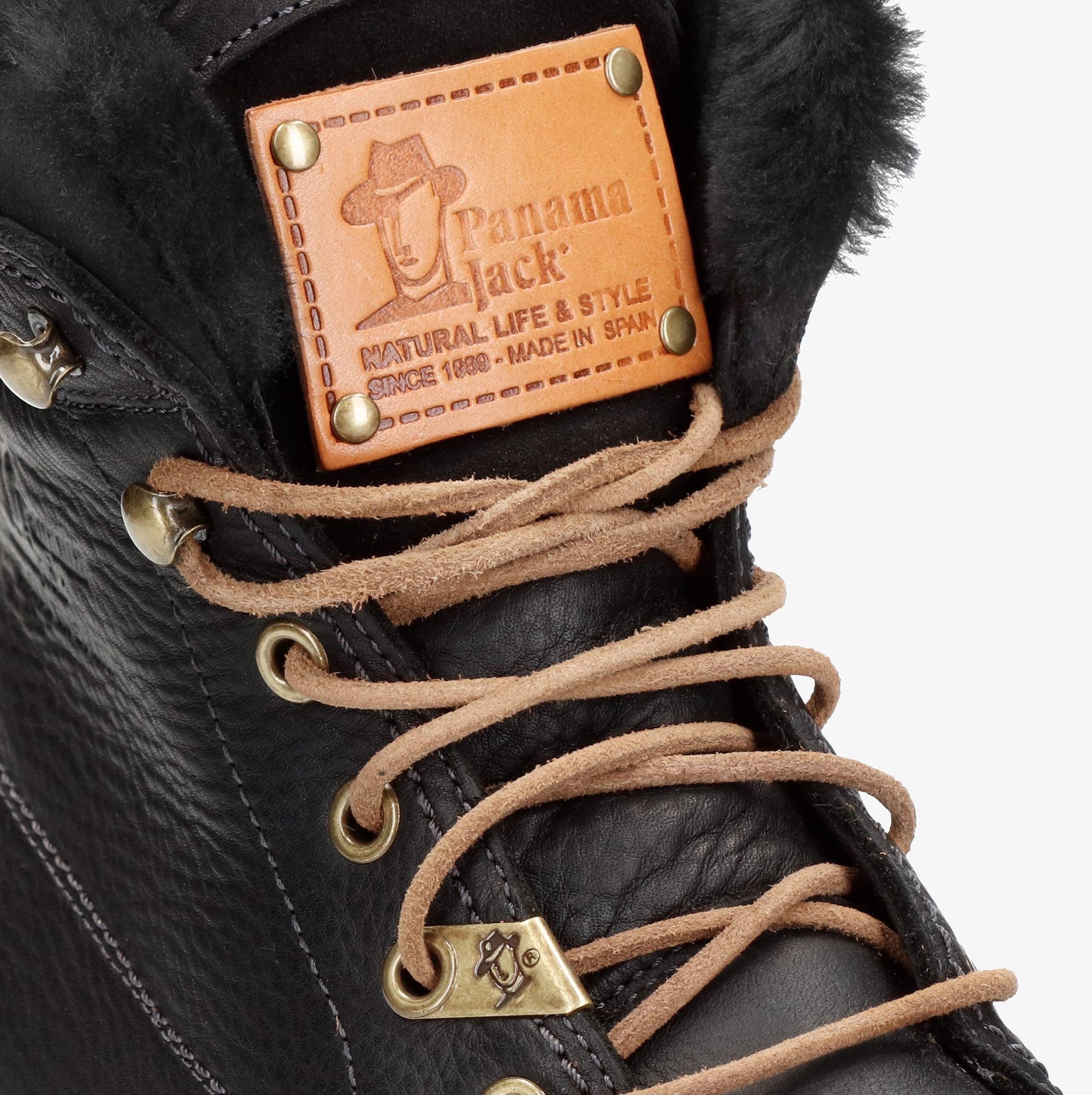 Panama Jack Winterlaarzen Aviator Igloo , blokhak, winterlaarsjes, veterboots met logo-patch